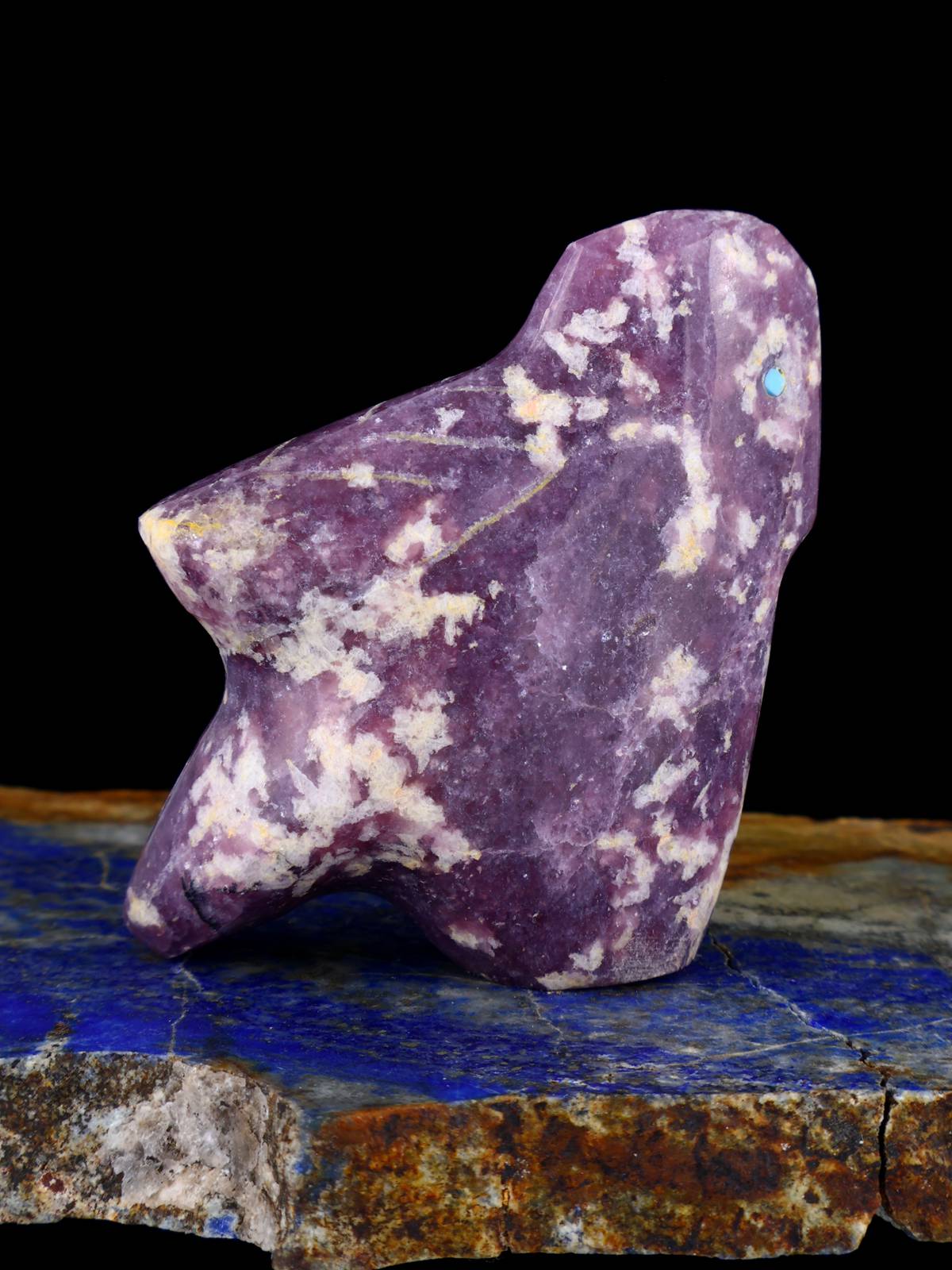 Lepidolite Bird Zuni Fetish - PuebloDirect.com