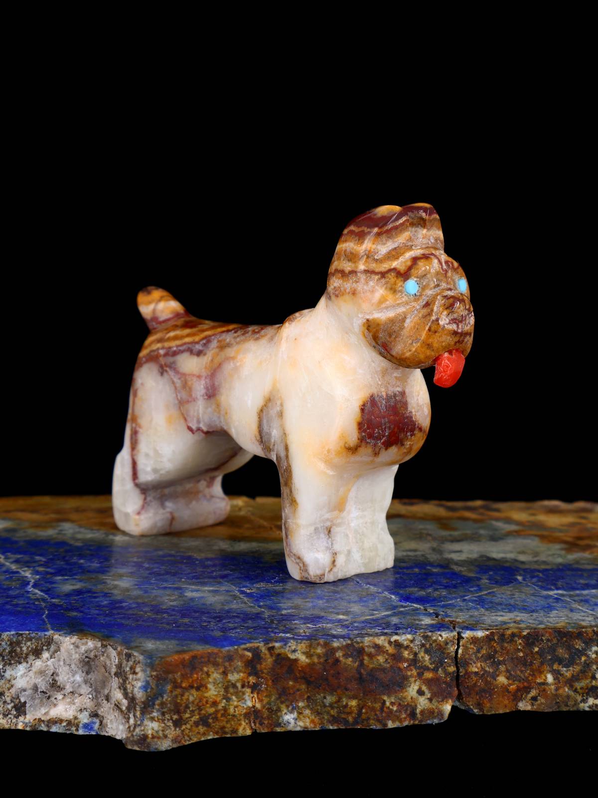 Onyx Dog Zuni Fetish - PuebloDirect.com