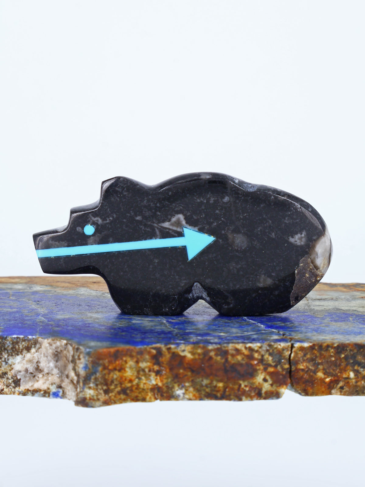 Fossilized Orthoceras Bear Zuni Fetish