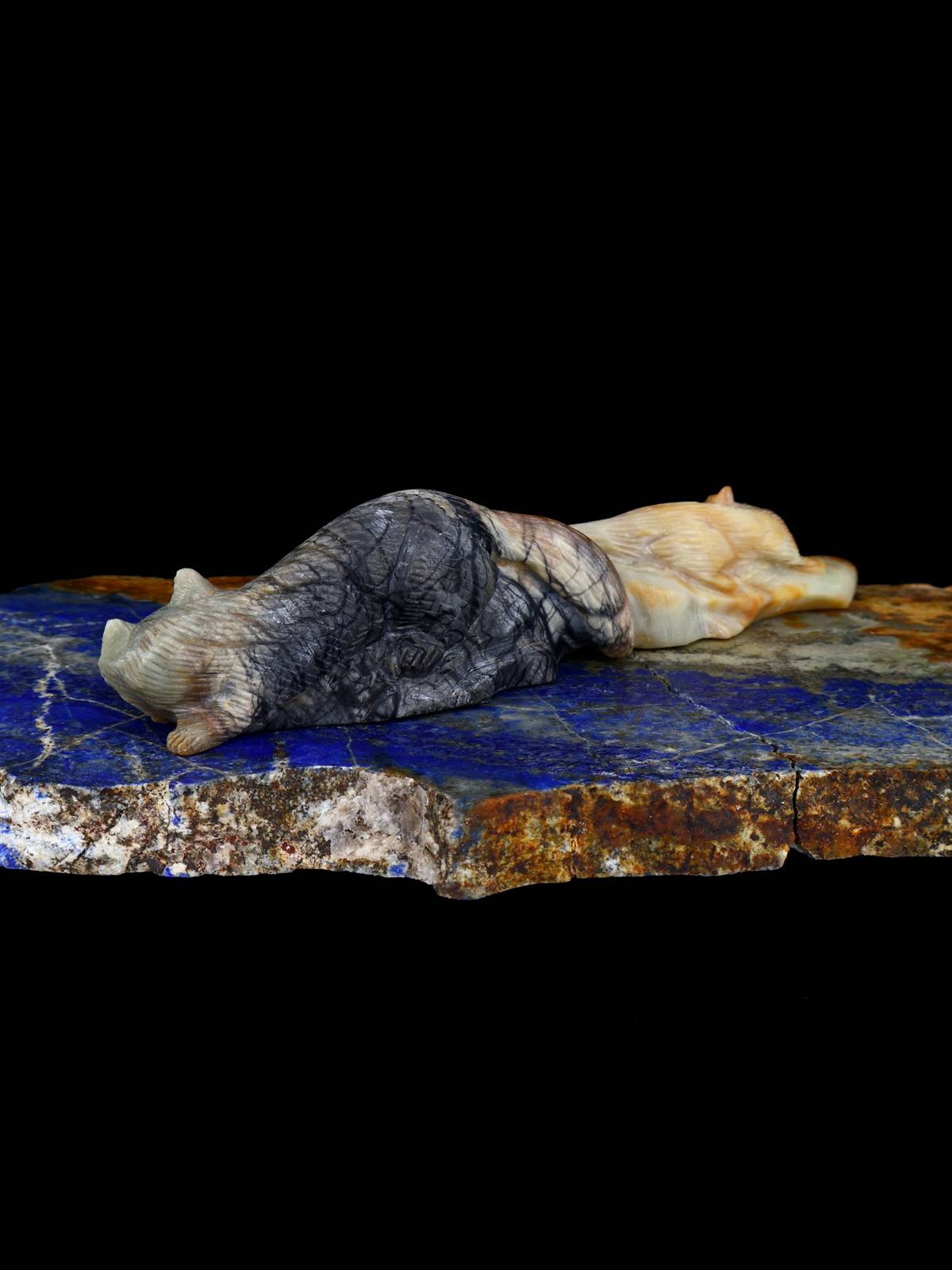 Picasso Marble Wolf Family Zuni Fetish