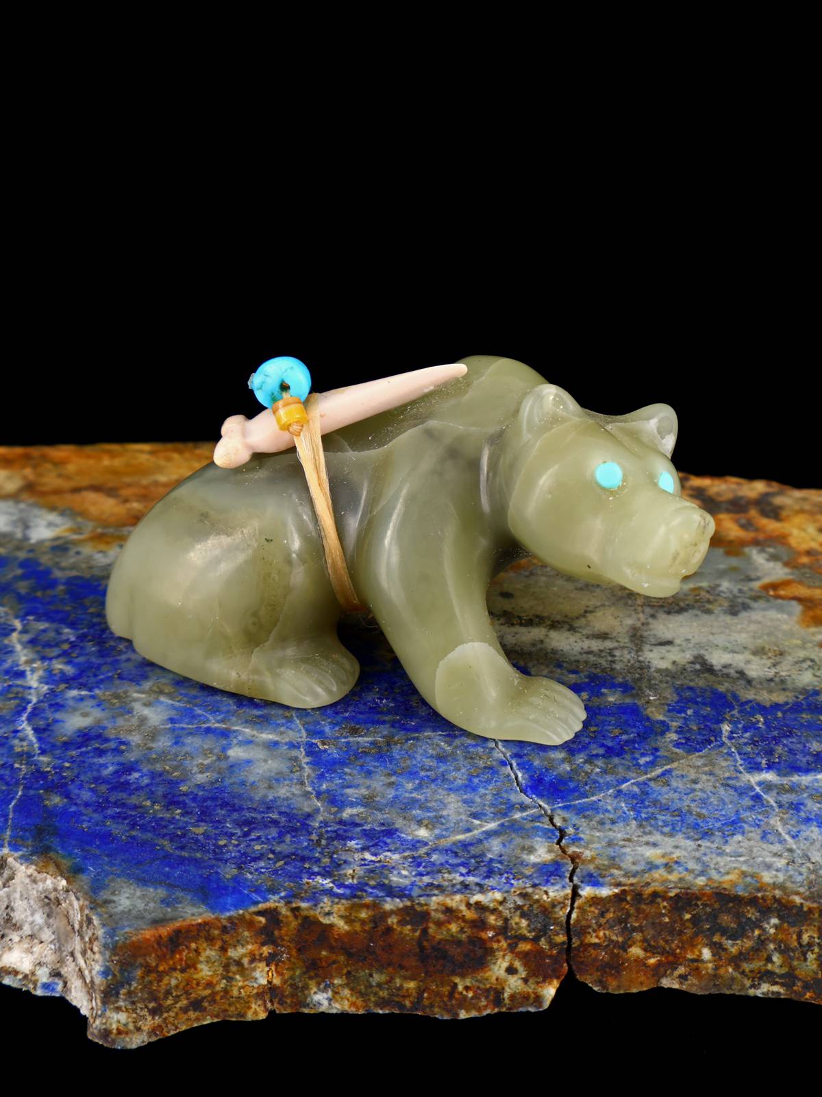Serpentine Bear Navajo Stone Carving