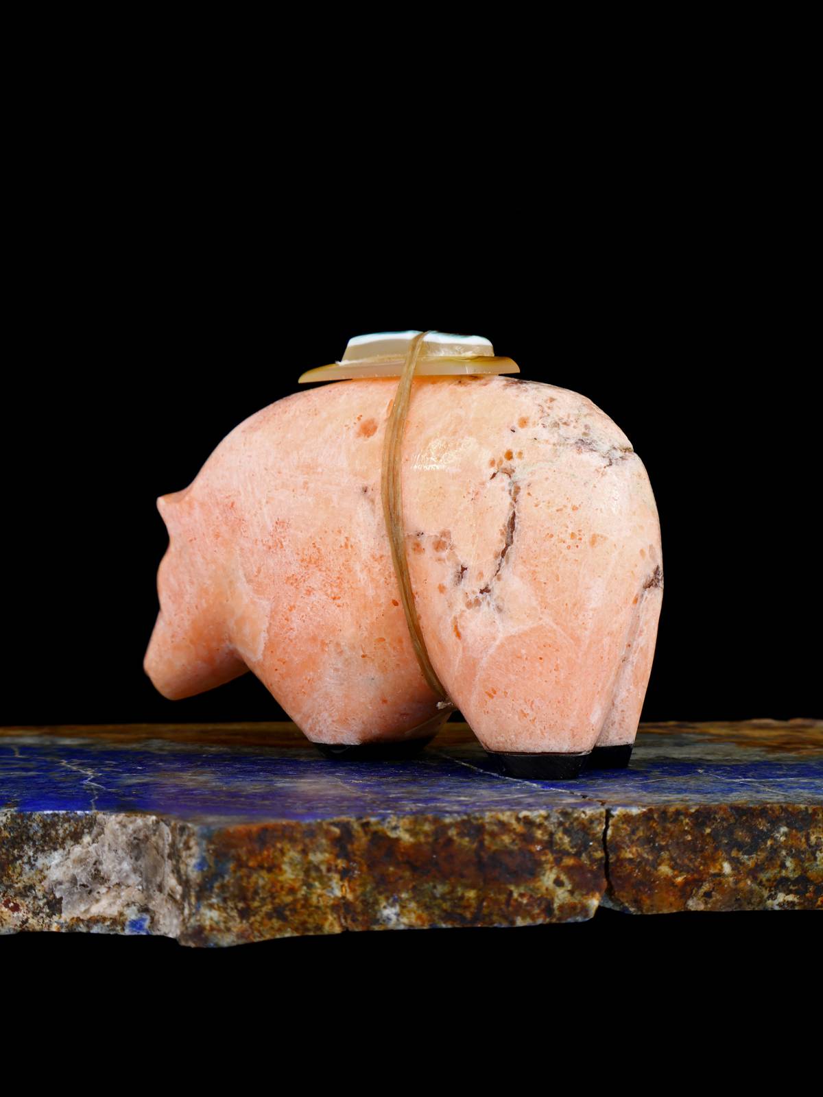 Orange Alabaster Bear Zuni Fetish