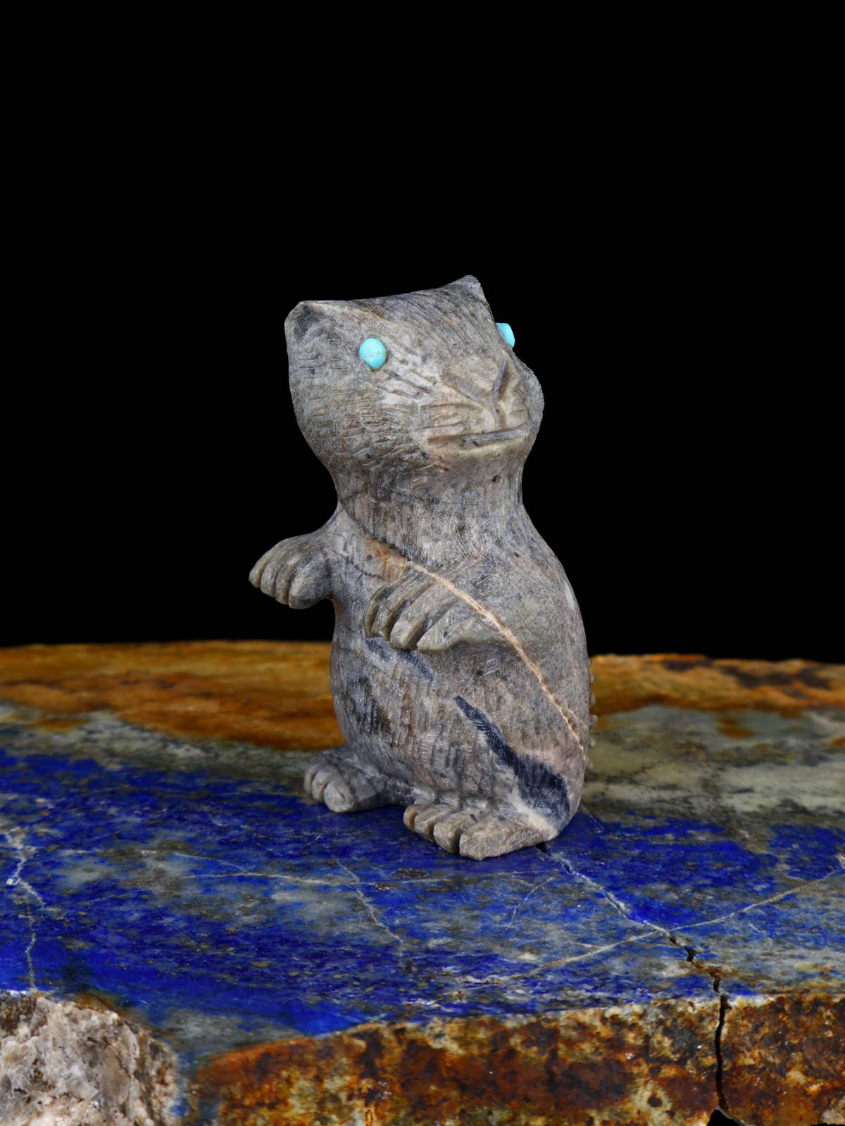Picasso Marble Prairie Dog Zuni Fetish
