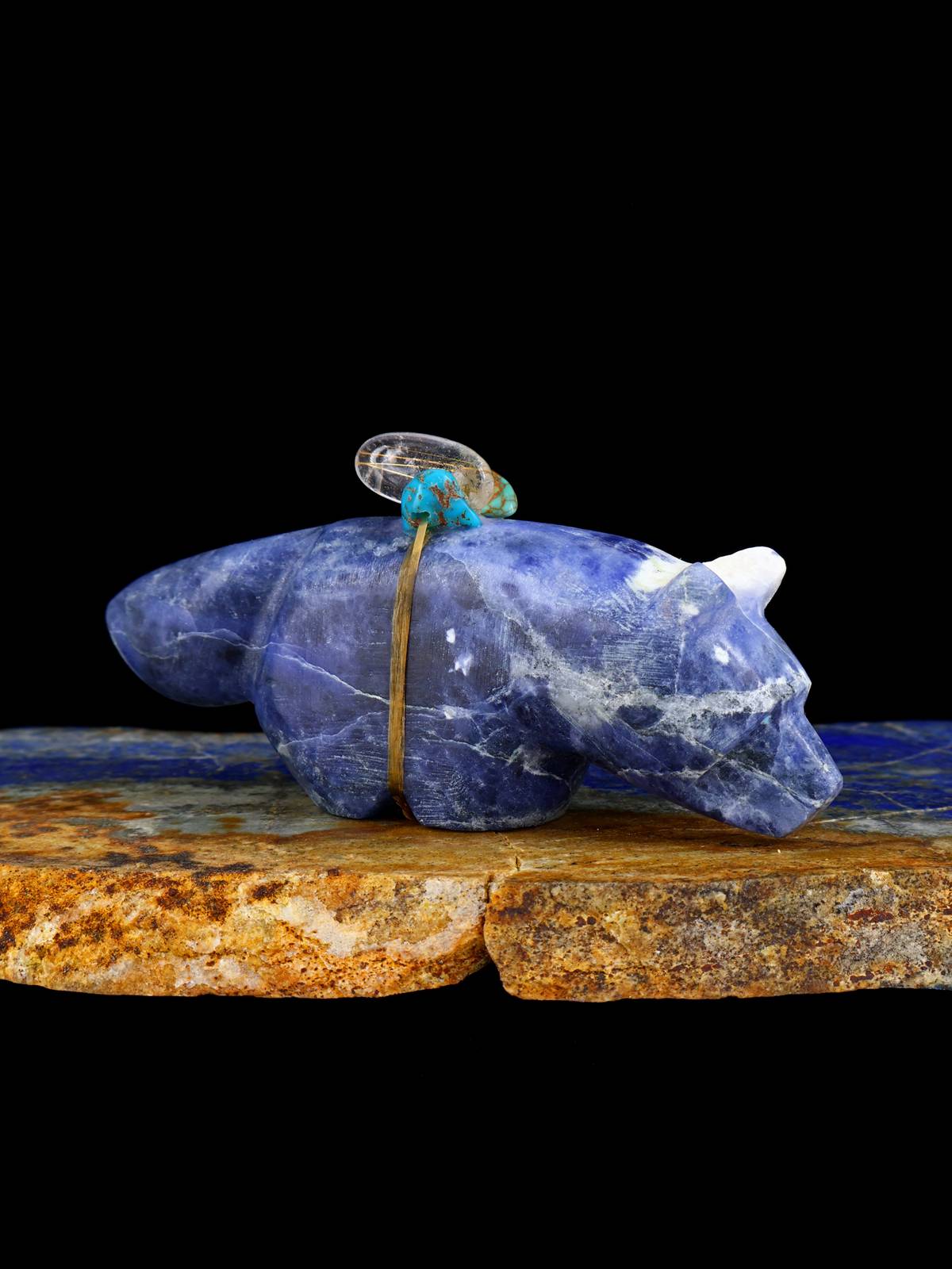 Sodalite Wolf Zuni Fetish