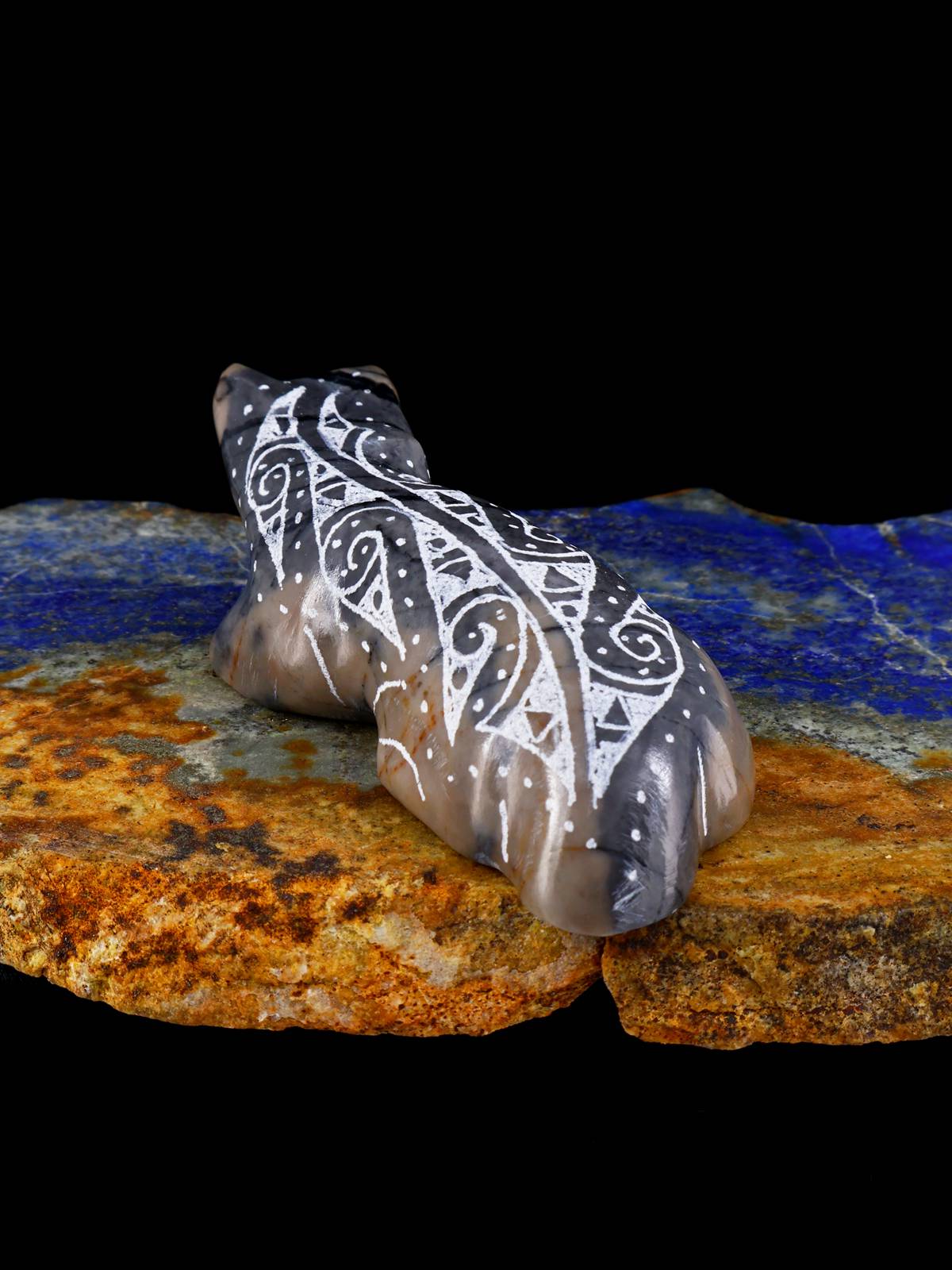 Picasso Marble Badger Zuni Fetish