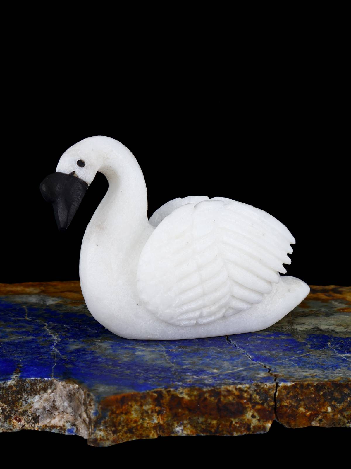 White Marble Swan Zuni Fetish