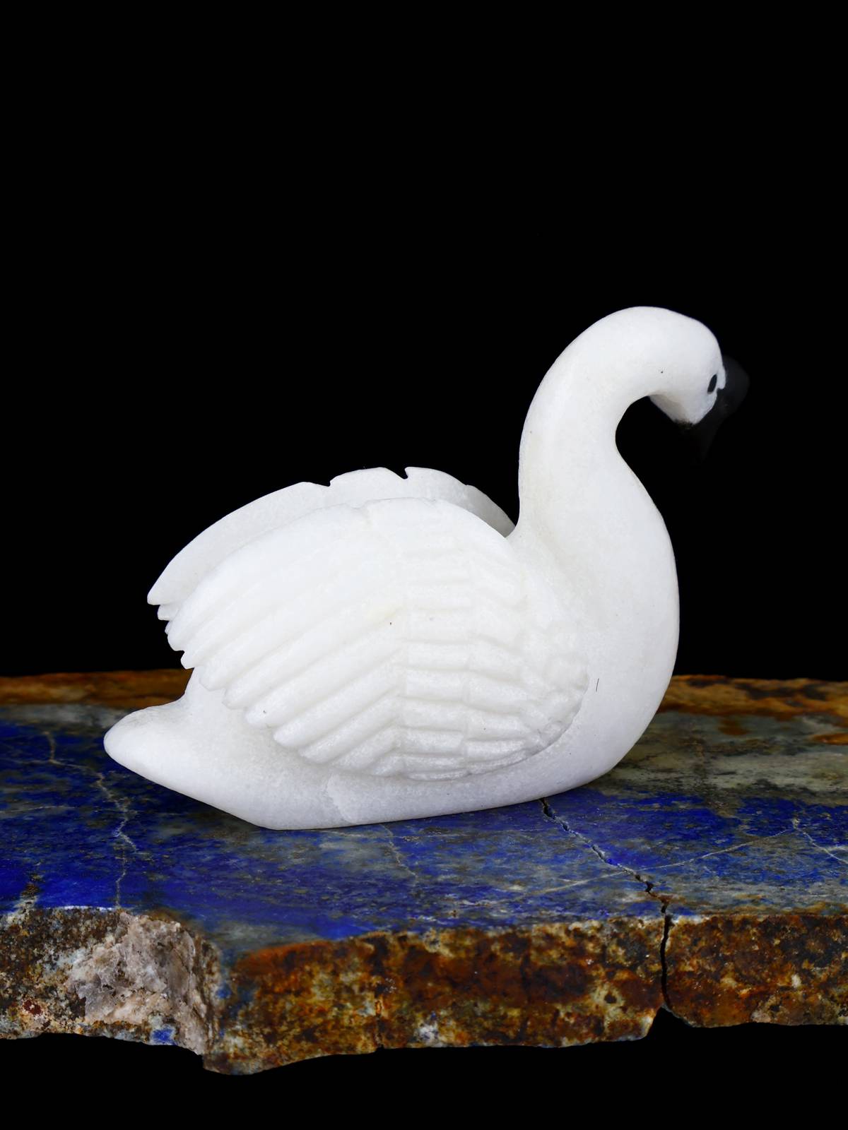 White Marble Swan Zuni Fetish