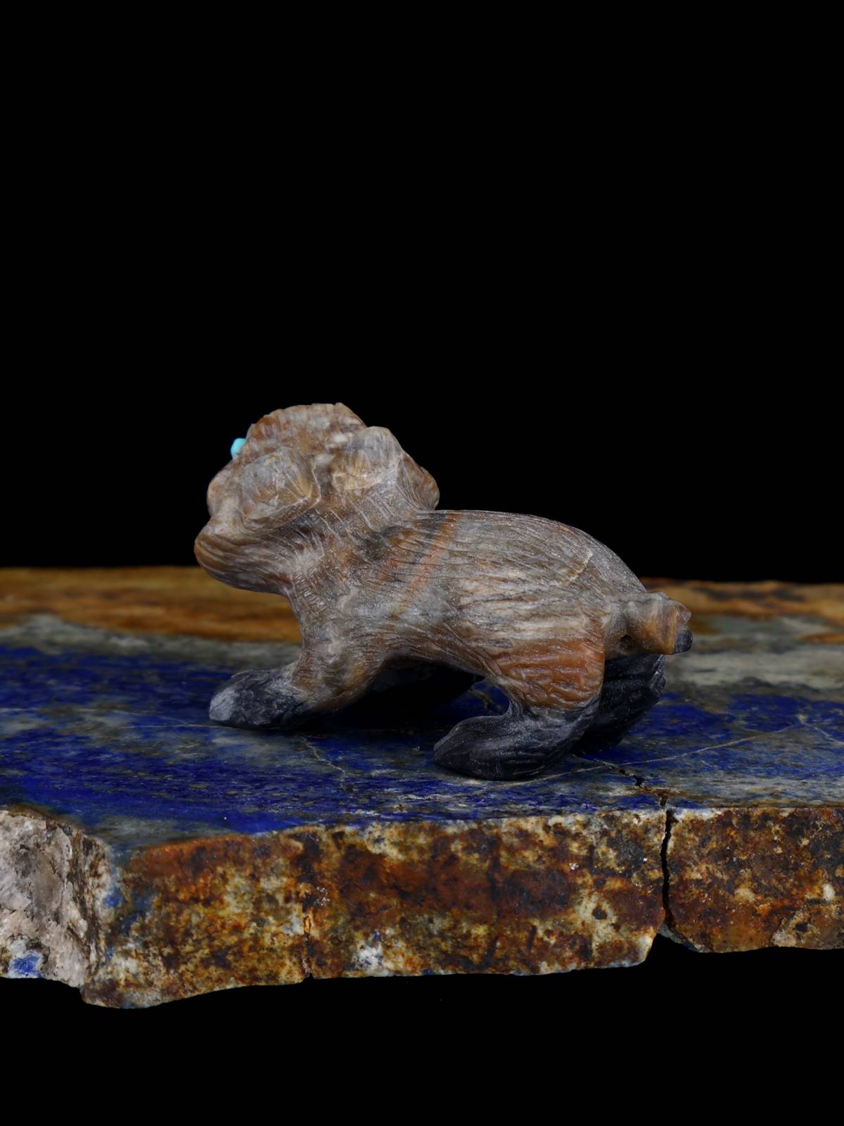 Picasso Marble Bobcat Zuni Fetish - PuebloDirect.com