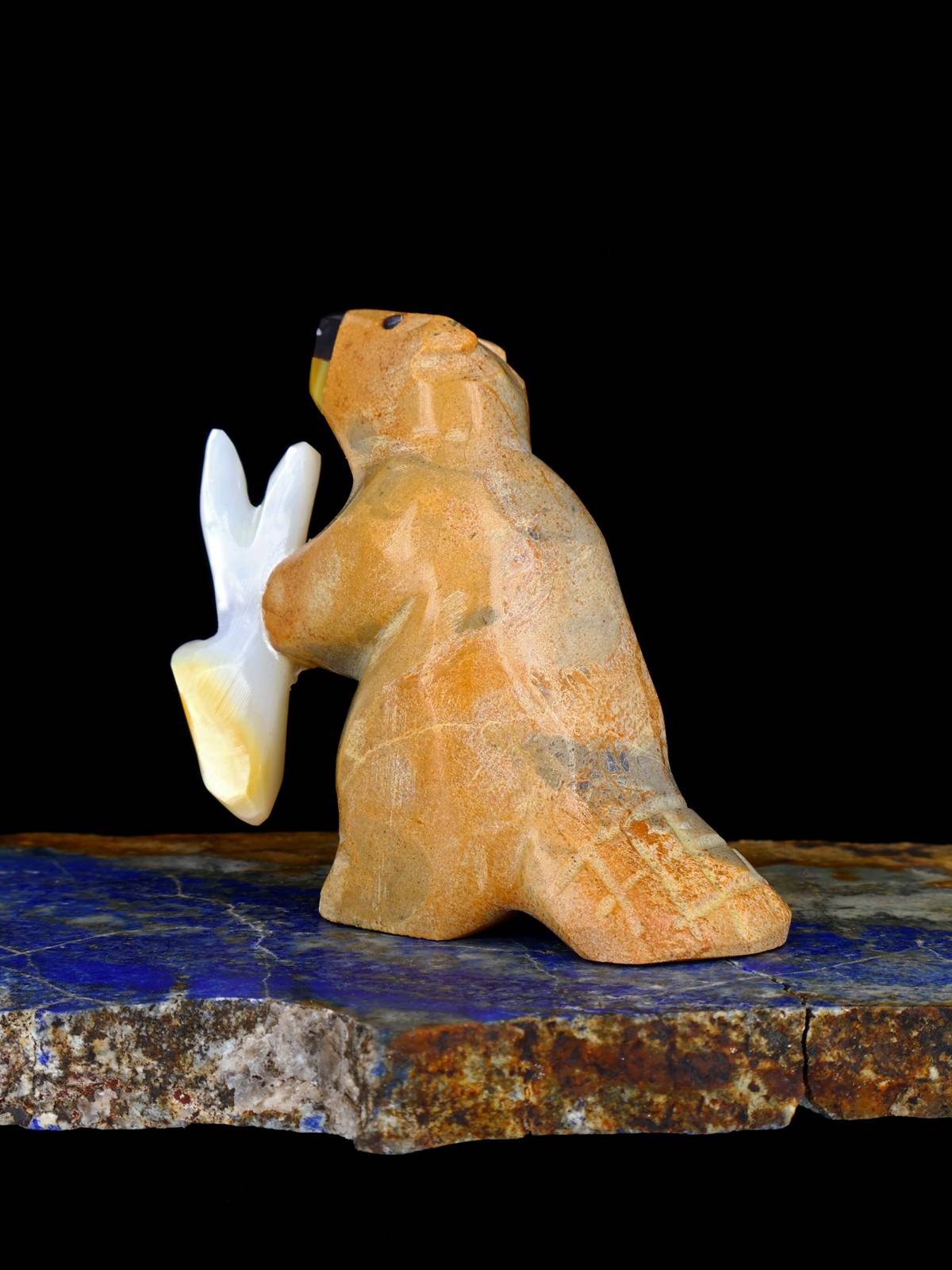 Travertine Beaver Zuni Fetish Carving