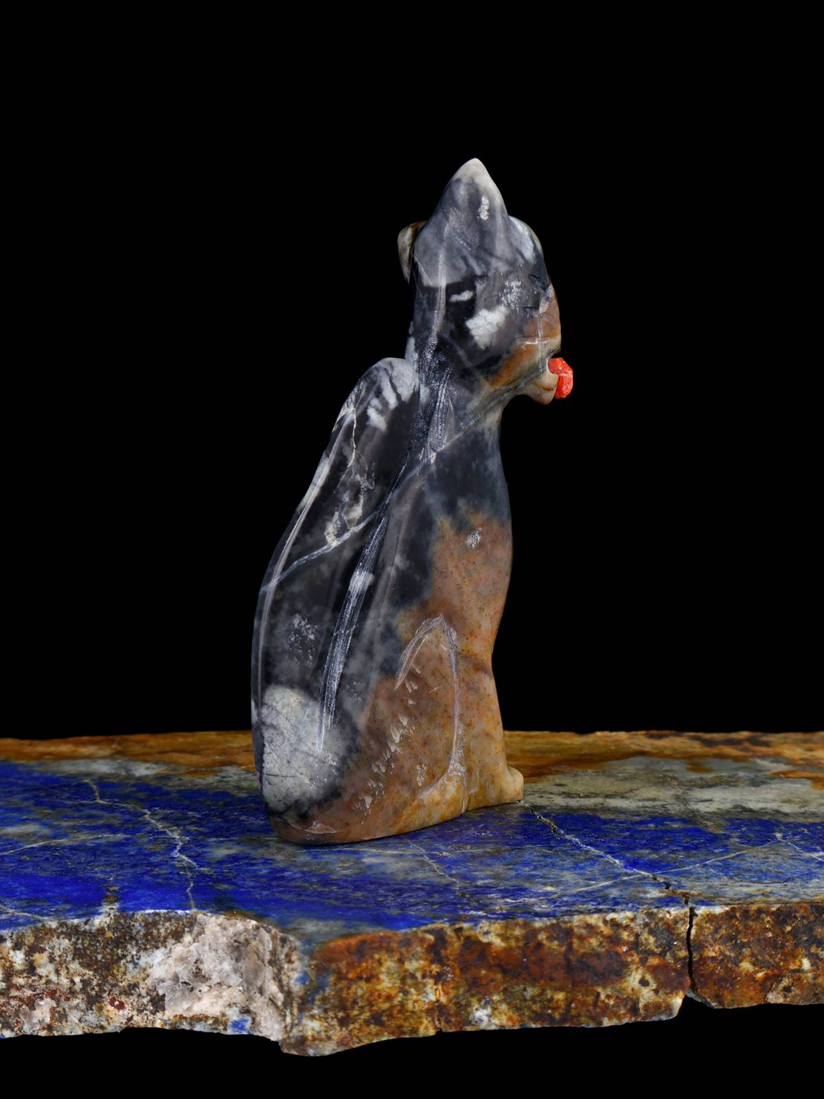 Picasso Marble Scaredy Cat Zuni Fetish