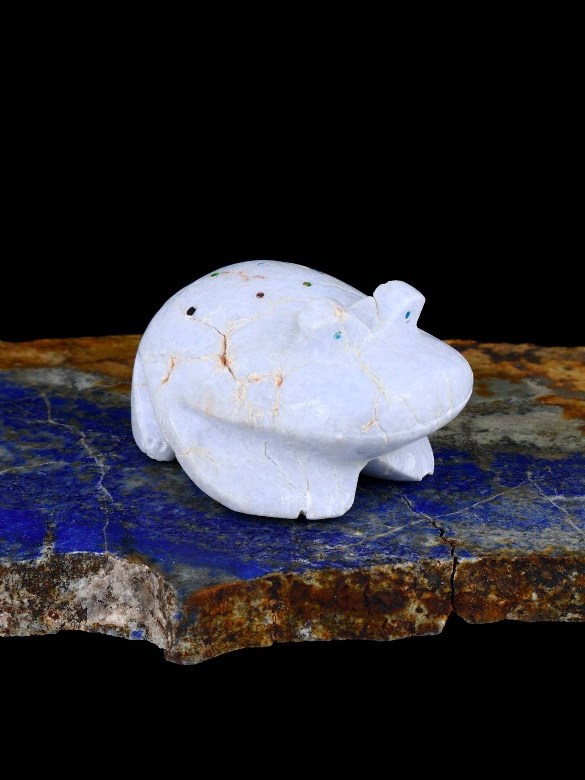 Angelite Frog Zuni Fetish