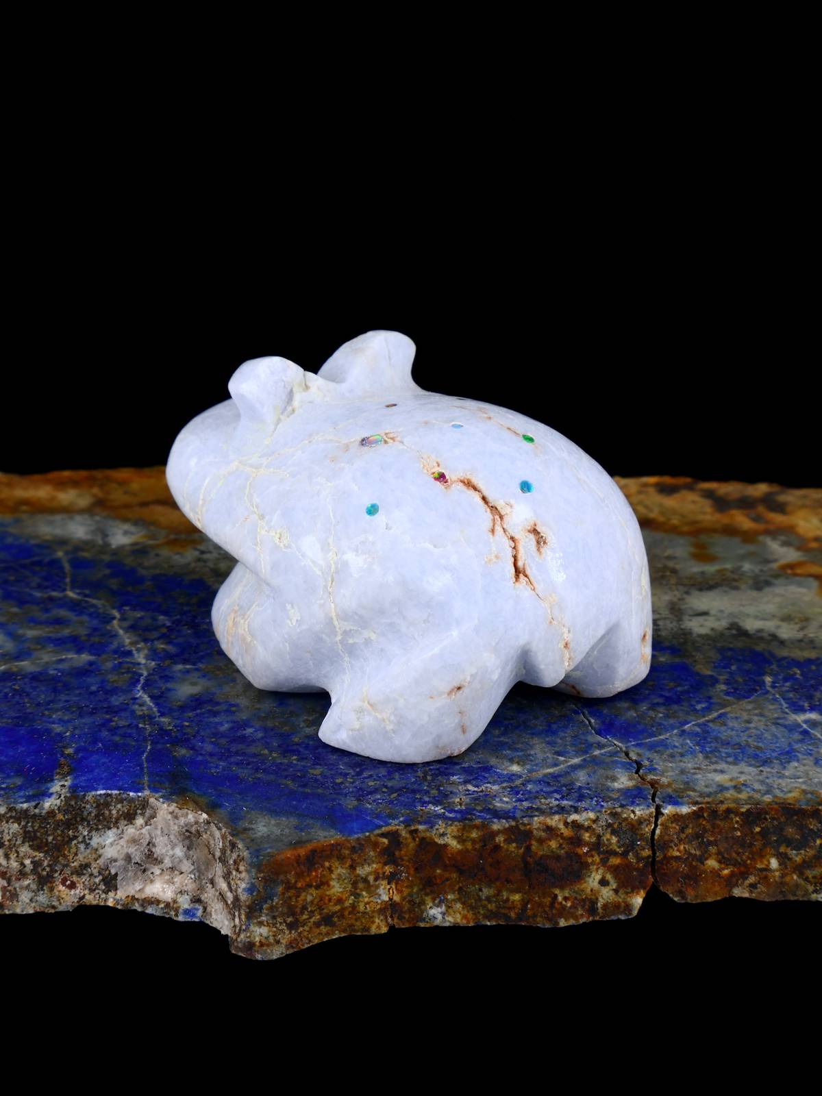 Angelite Frog Zuni Fetish