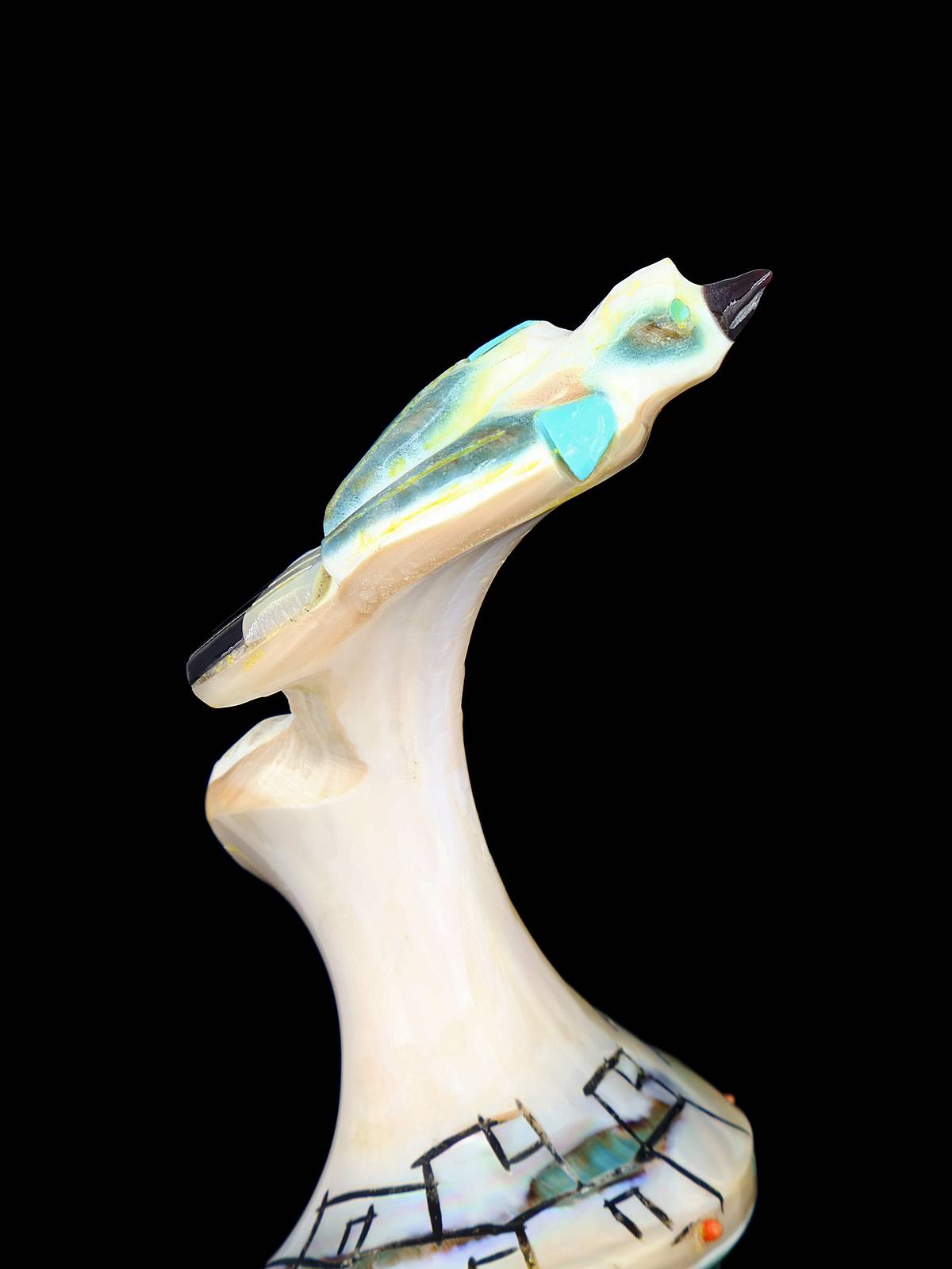 Green Snail Shell Pueblo Bird Zuni Fetish