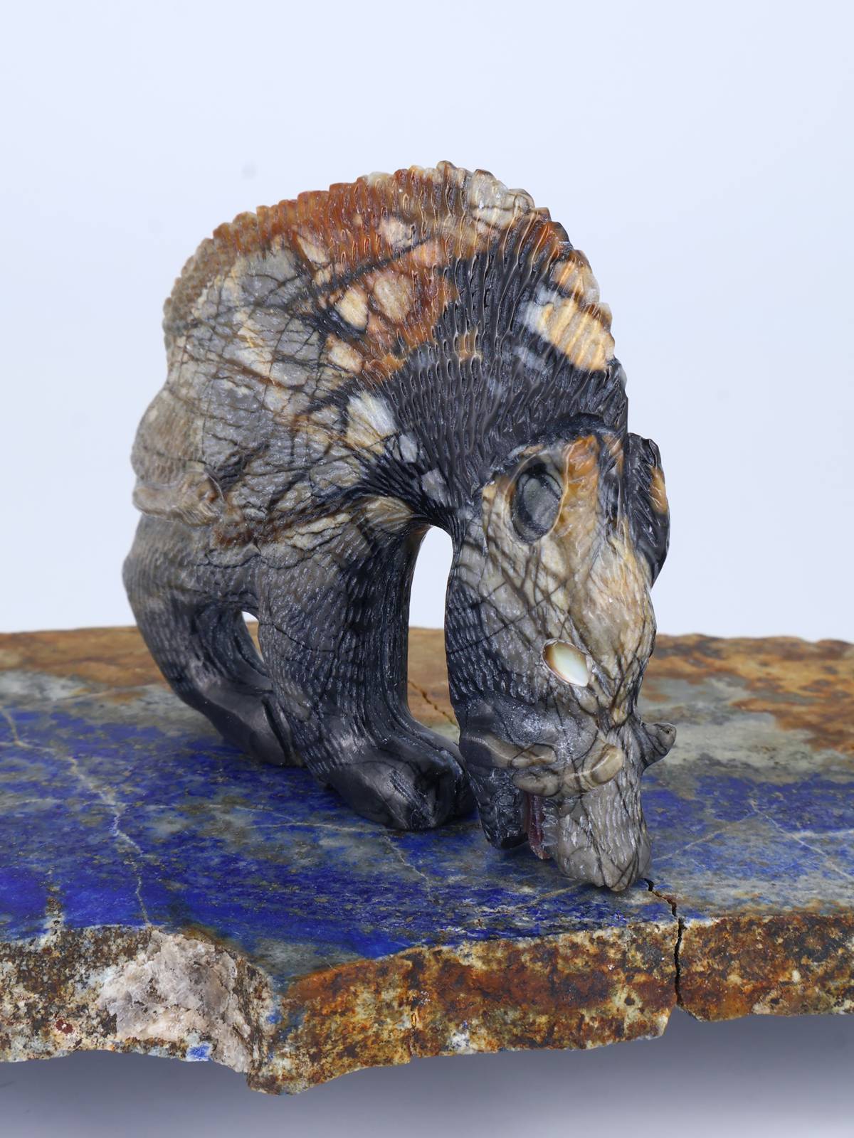 Picasso Marble Razorback Boar Zuni Fetish - PuebloDirect.com