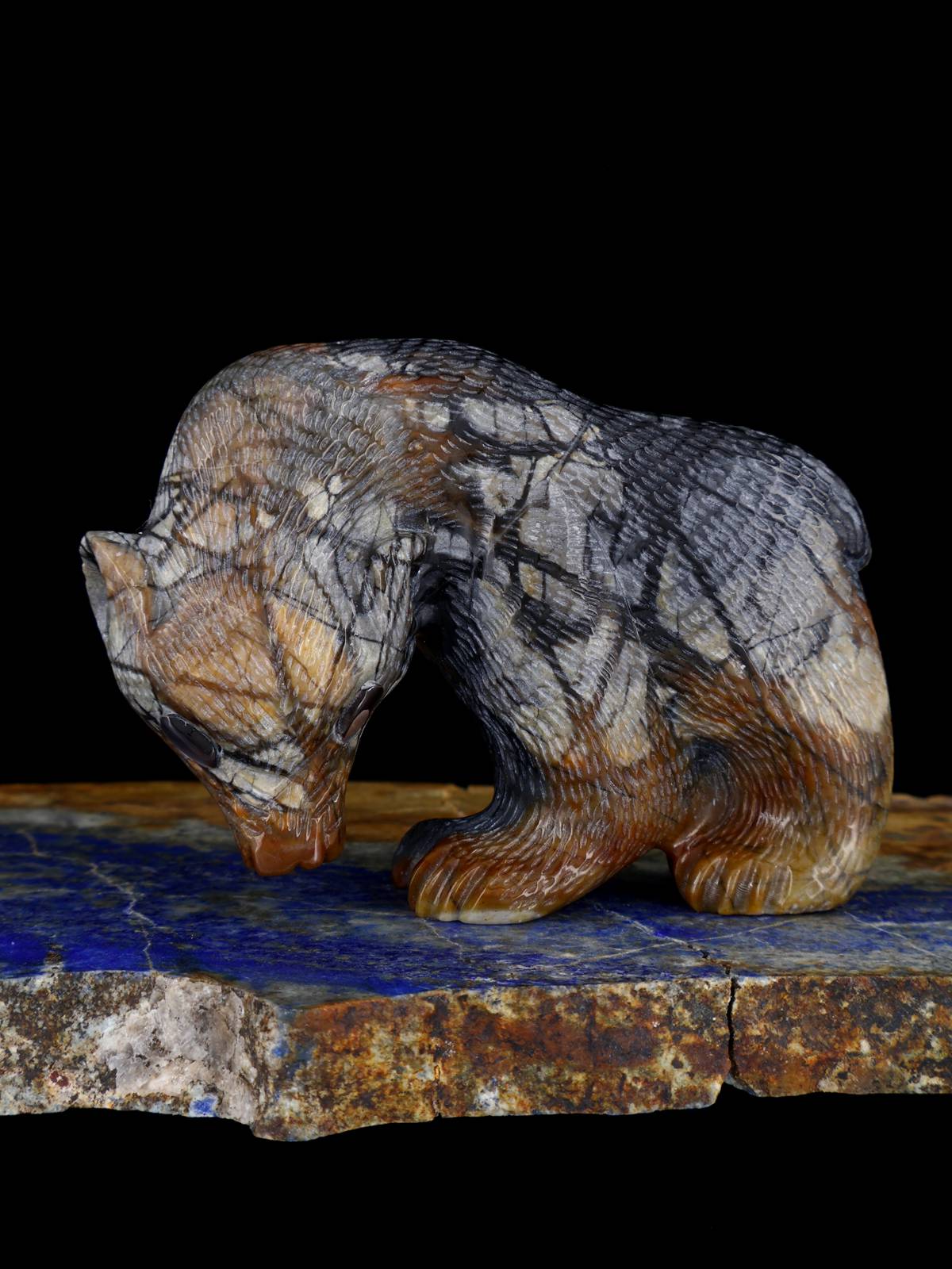 Picasso Marble Bear Zuni Fetish - PuebloDirect.com