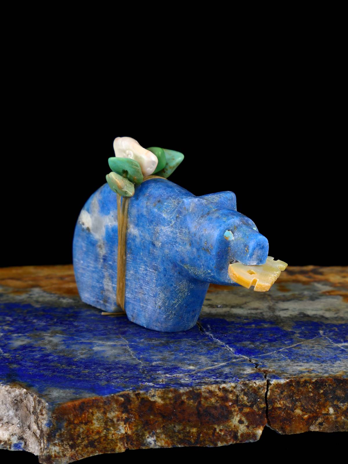 Denim Lapis Bear Zuni Fetish