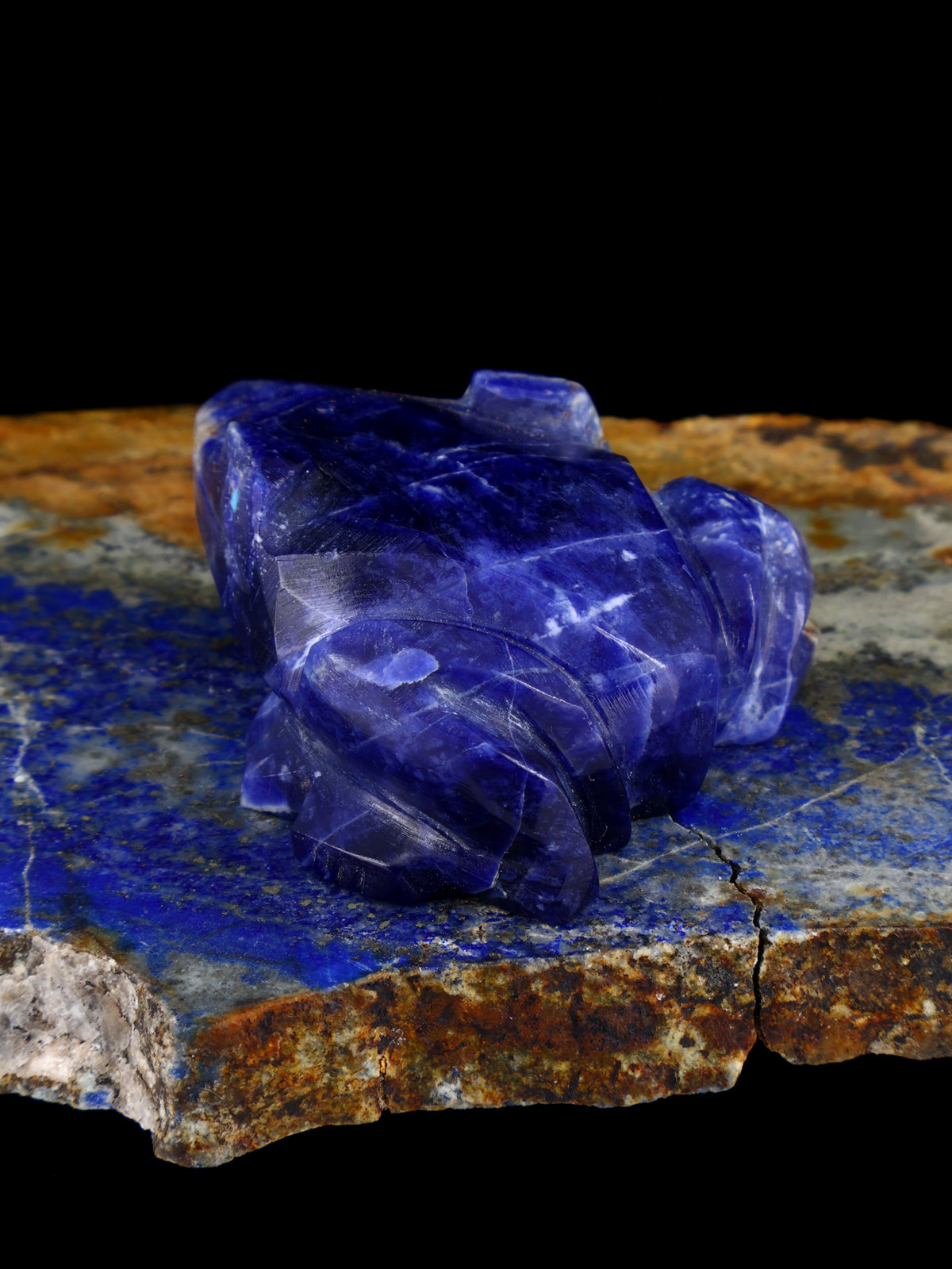 Sodalite Frog Zuni Fetish