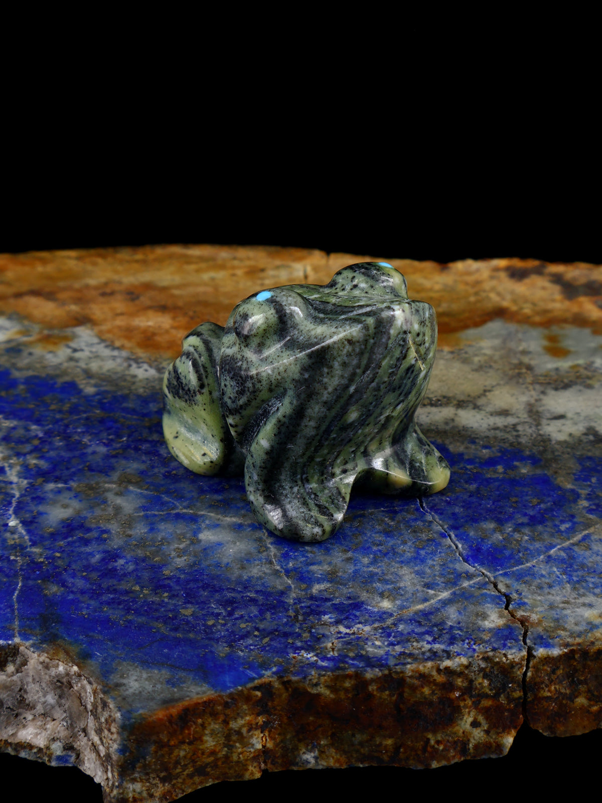 Serpentine Frog Zuni Fetish