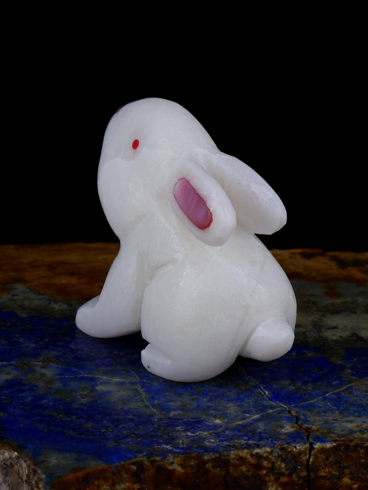 White Marble Rabbit Zuni Fetish