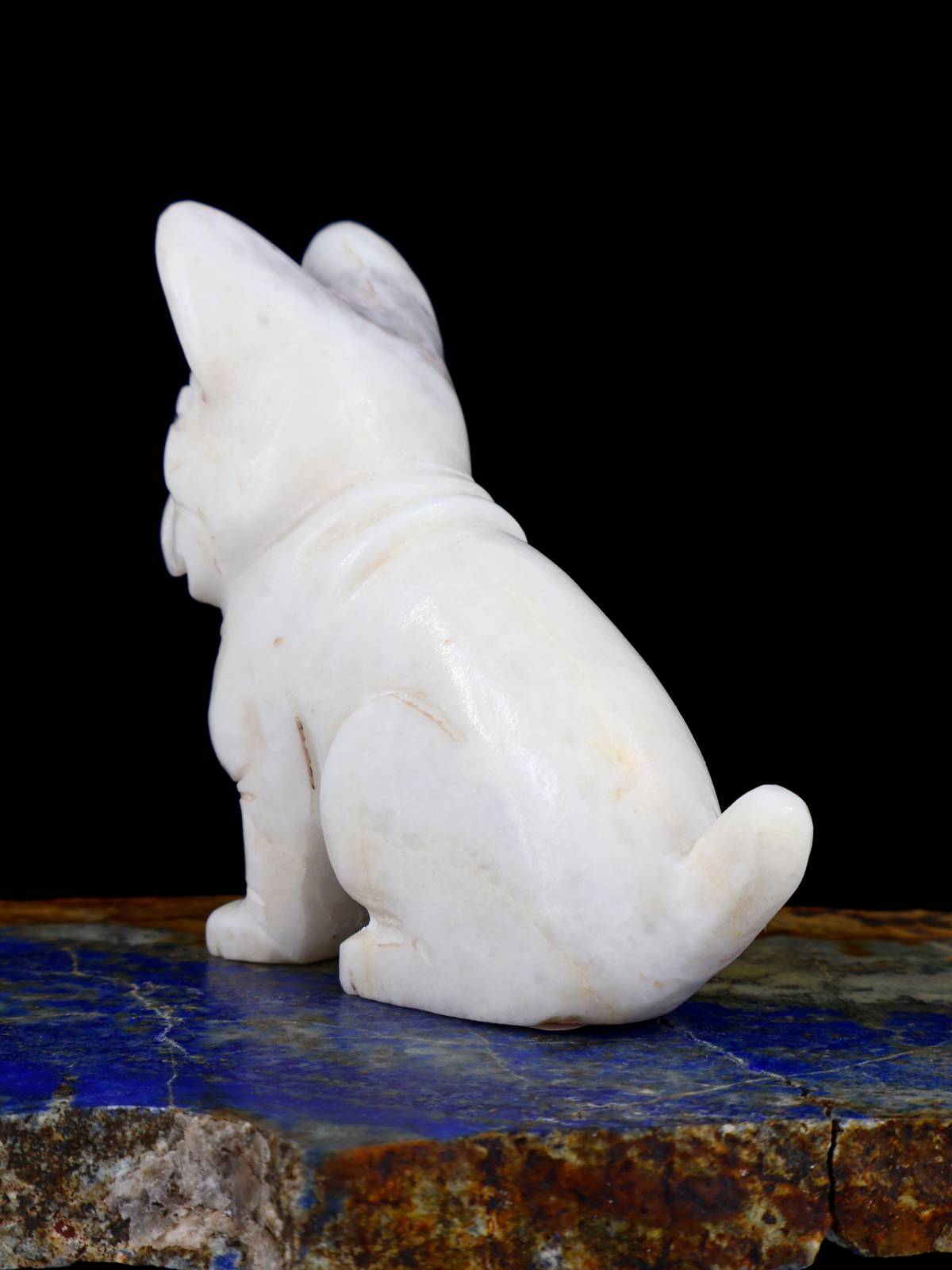 White Marble Dog Zuni Fetish