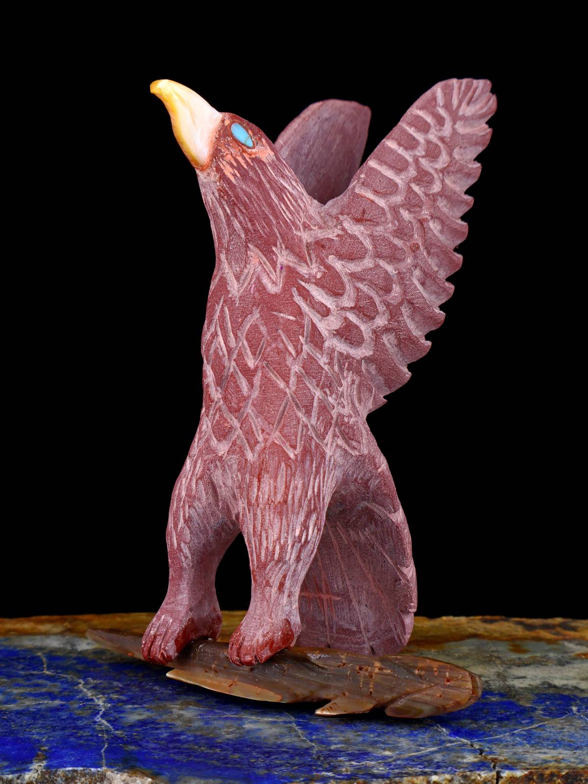 Pipestone Eagle With Fish Zuni Fetish