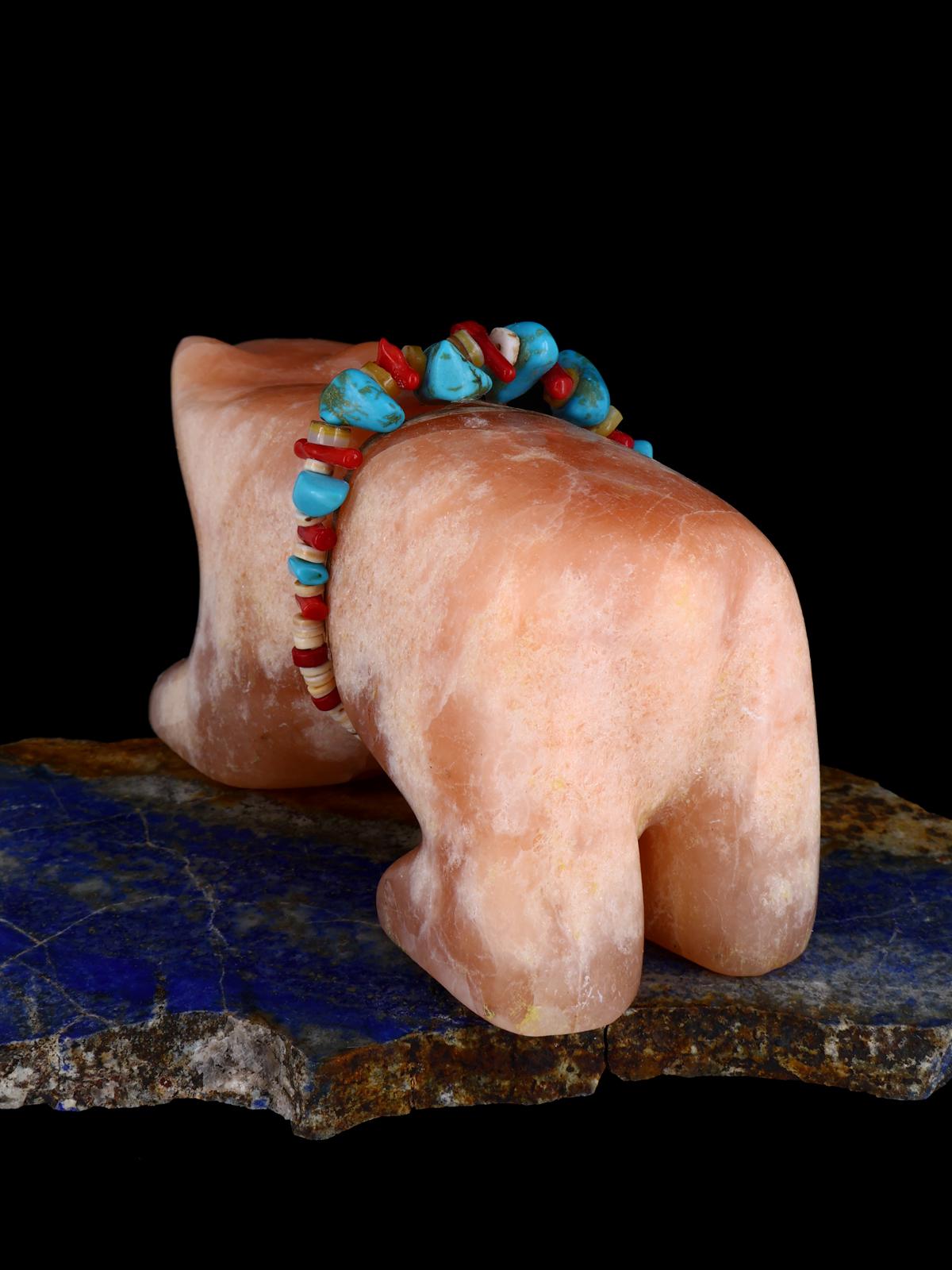 Orange Alabaster Bear Zuni Fetish - PuebloDirect.com