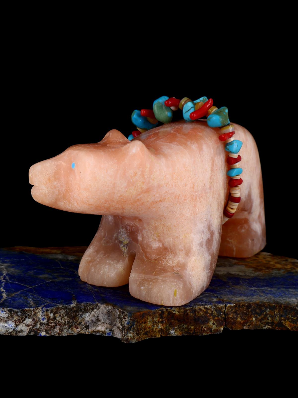 Orange Alabaster Bear Zuni Fetish - PuebloDirect.com