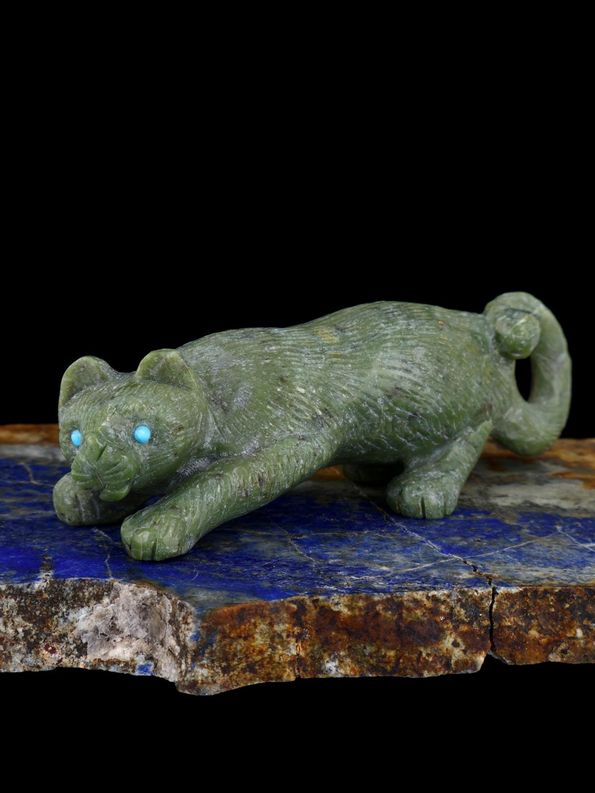 Serpentine Cougar Zuni Fetish - PuebloDirect.com