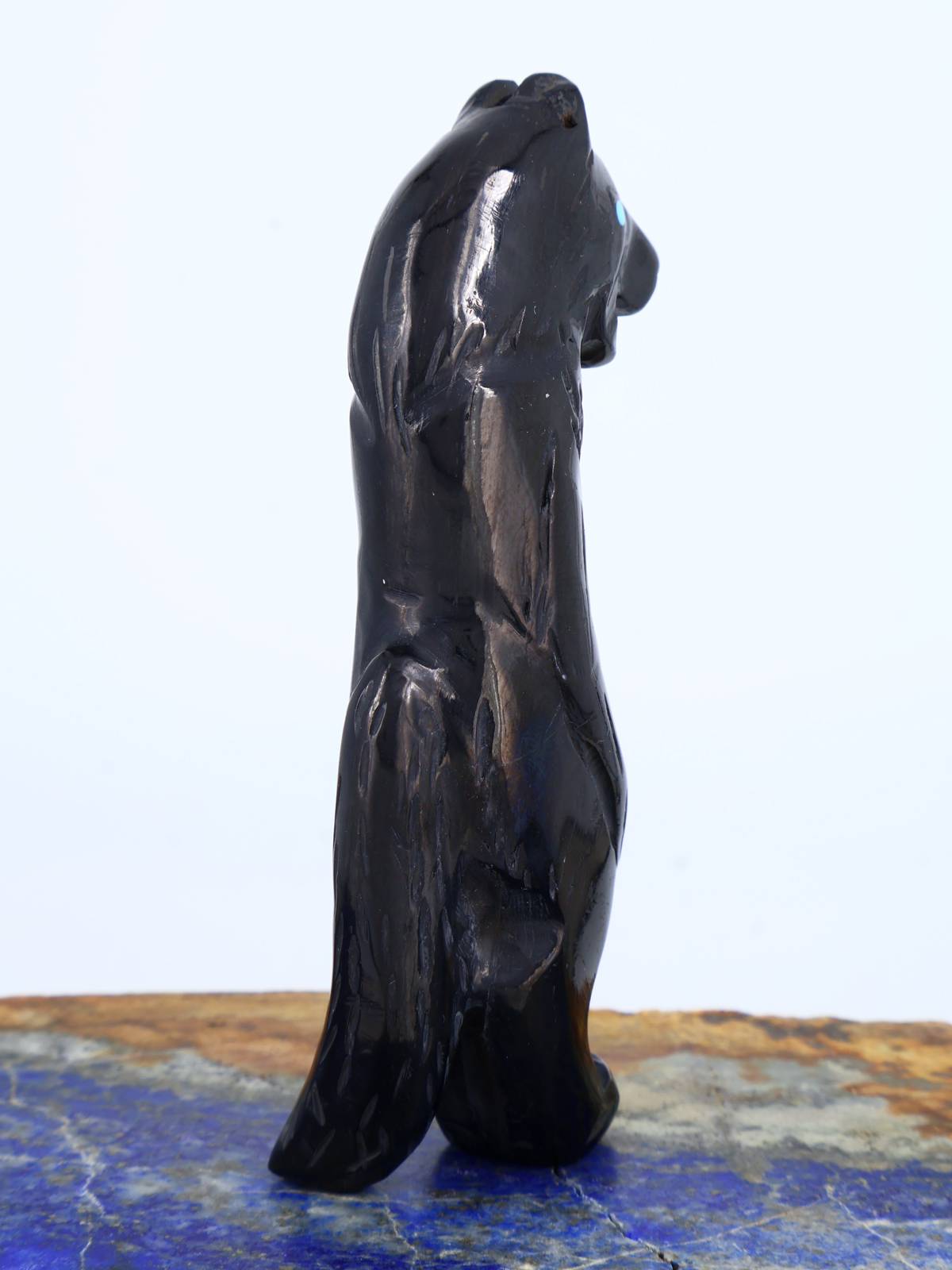 Black Jet Werewolf Zuni Carving