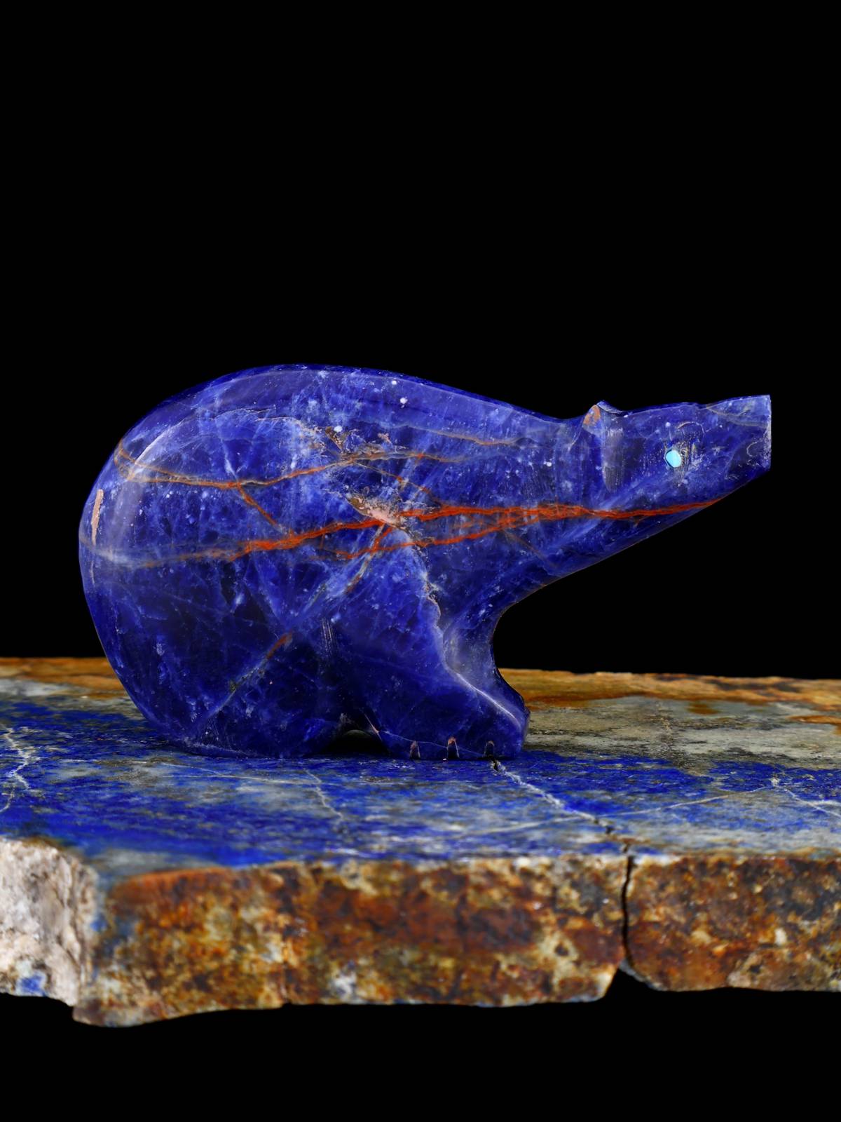 Sodalite Bear Zuni Fetish