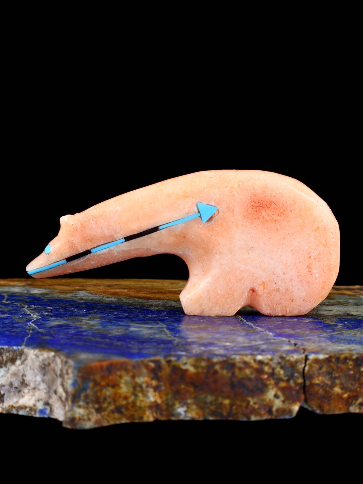 Orange Alabaster Bear Zuni Fetish