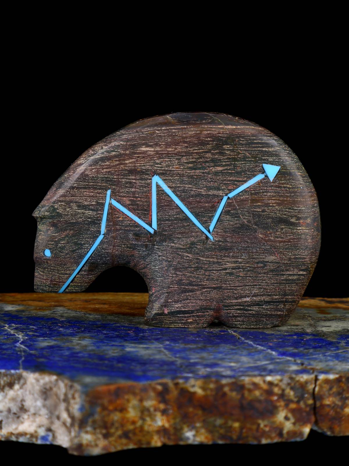 Folded Metasediment Medicine Bear Zuni Fetish