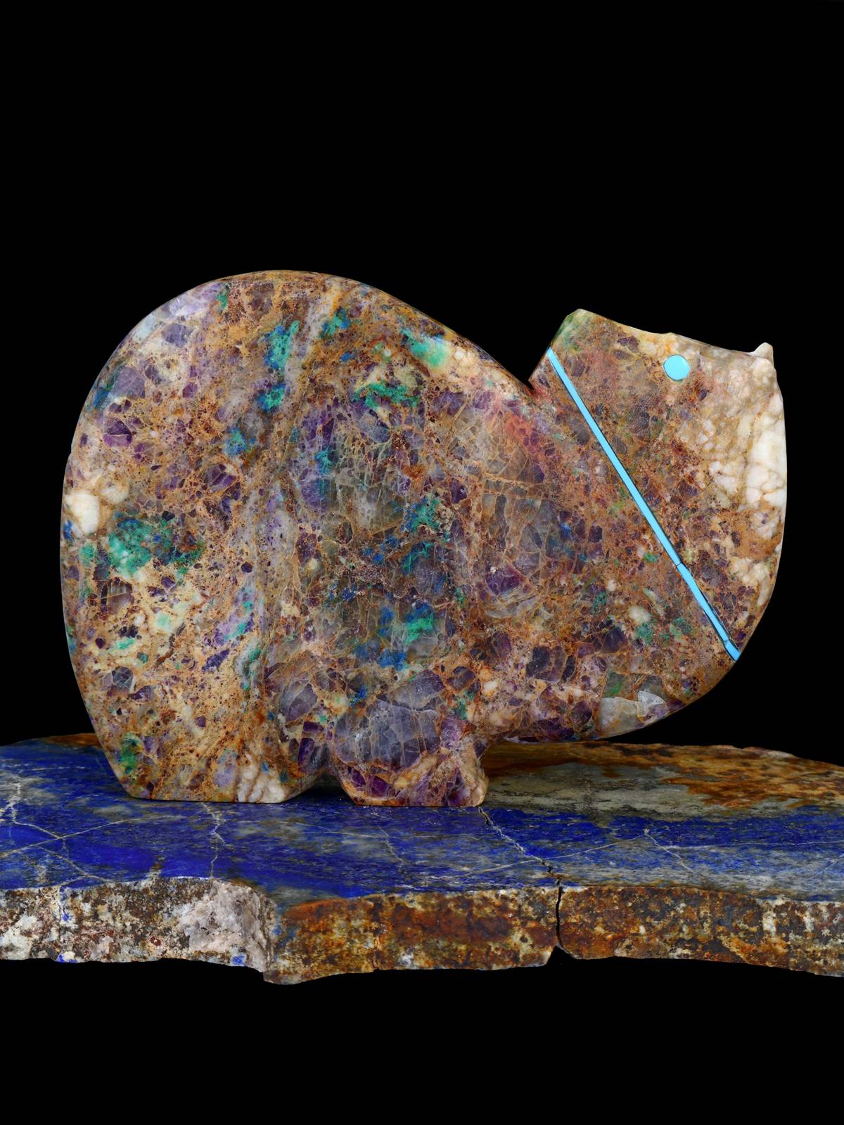 Kaleidoscope Fluorite Medicine Bear Zuni Fetish