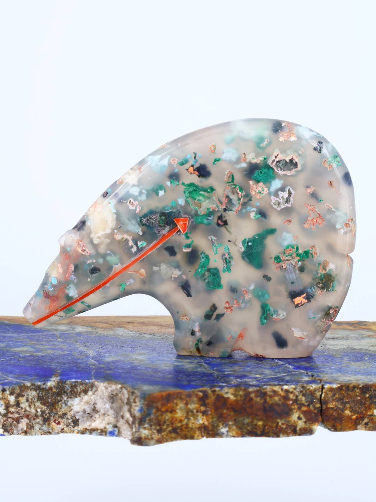 Confetti Chrysocolla Medicine Bear Zuni Fetish