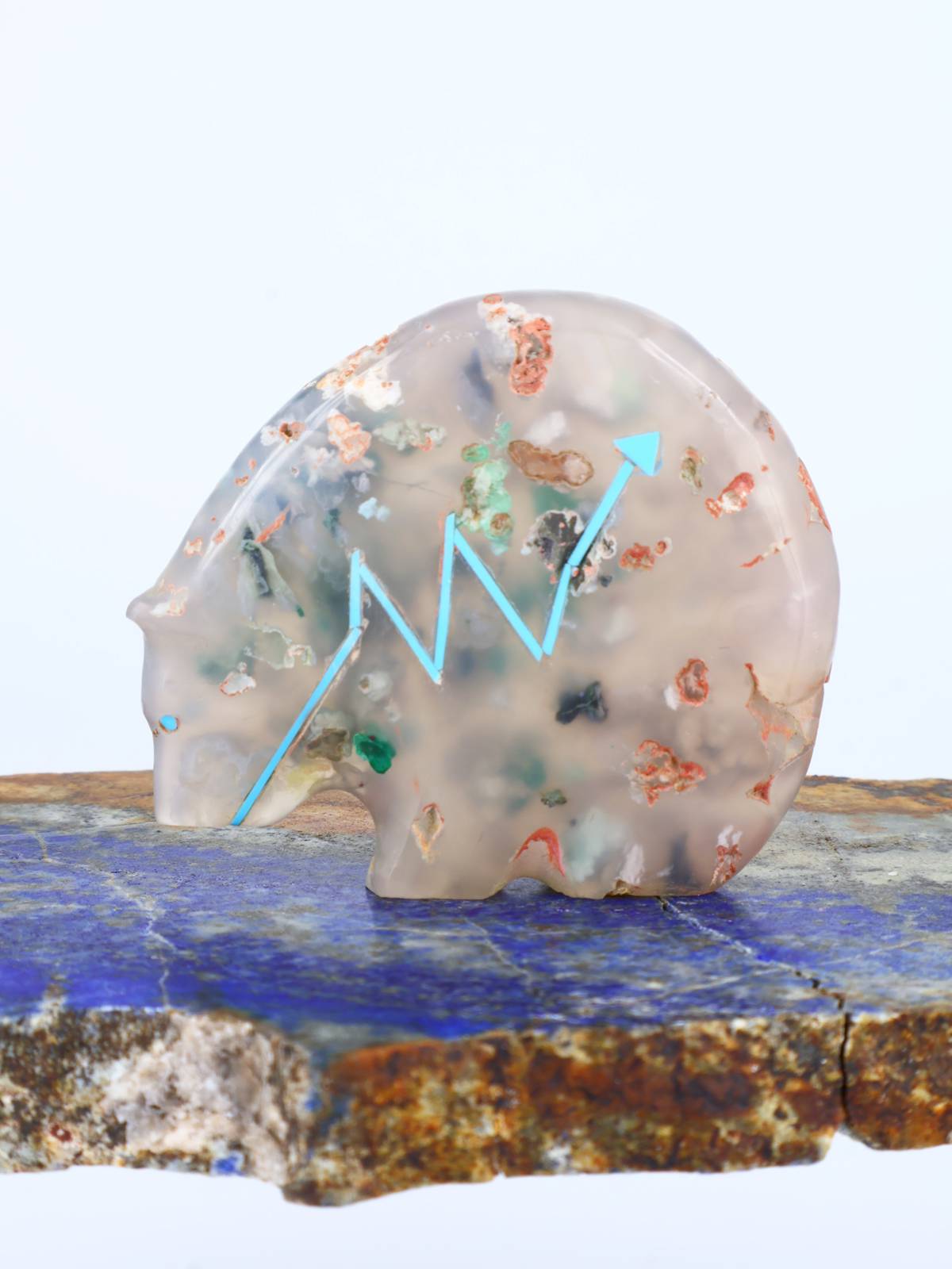 Confetti Chrysocolla Medicine Bear Zuni Fetish