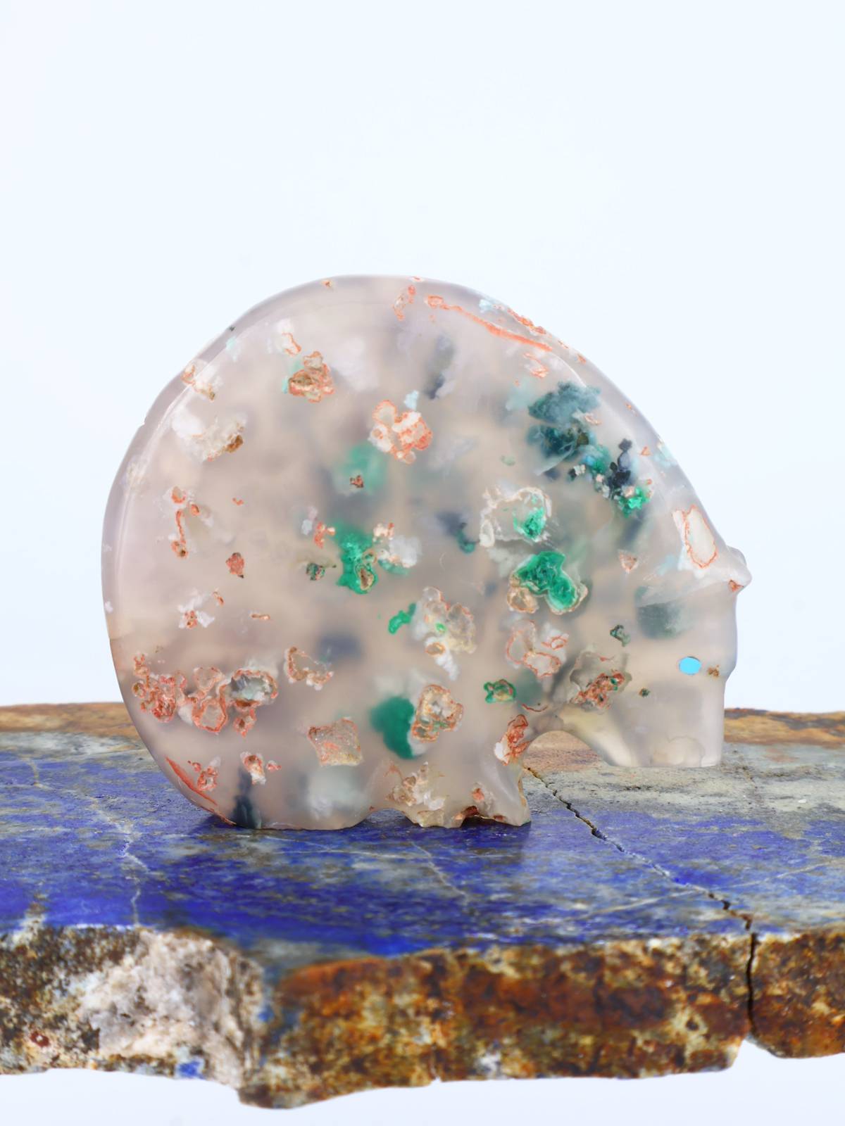 Confetti Chrysocolla Medicine Bear Zuni Fetish