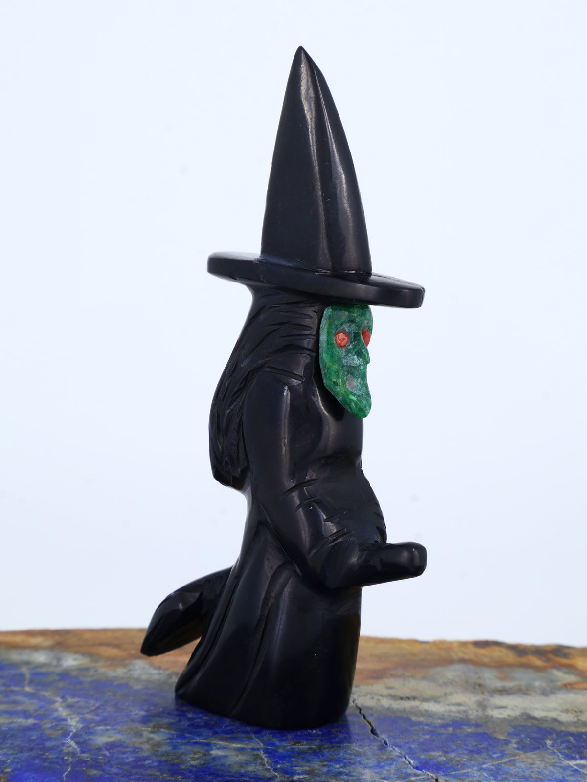 Fétiche Zuni Loup Marbre Noir