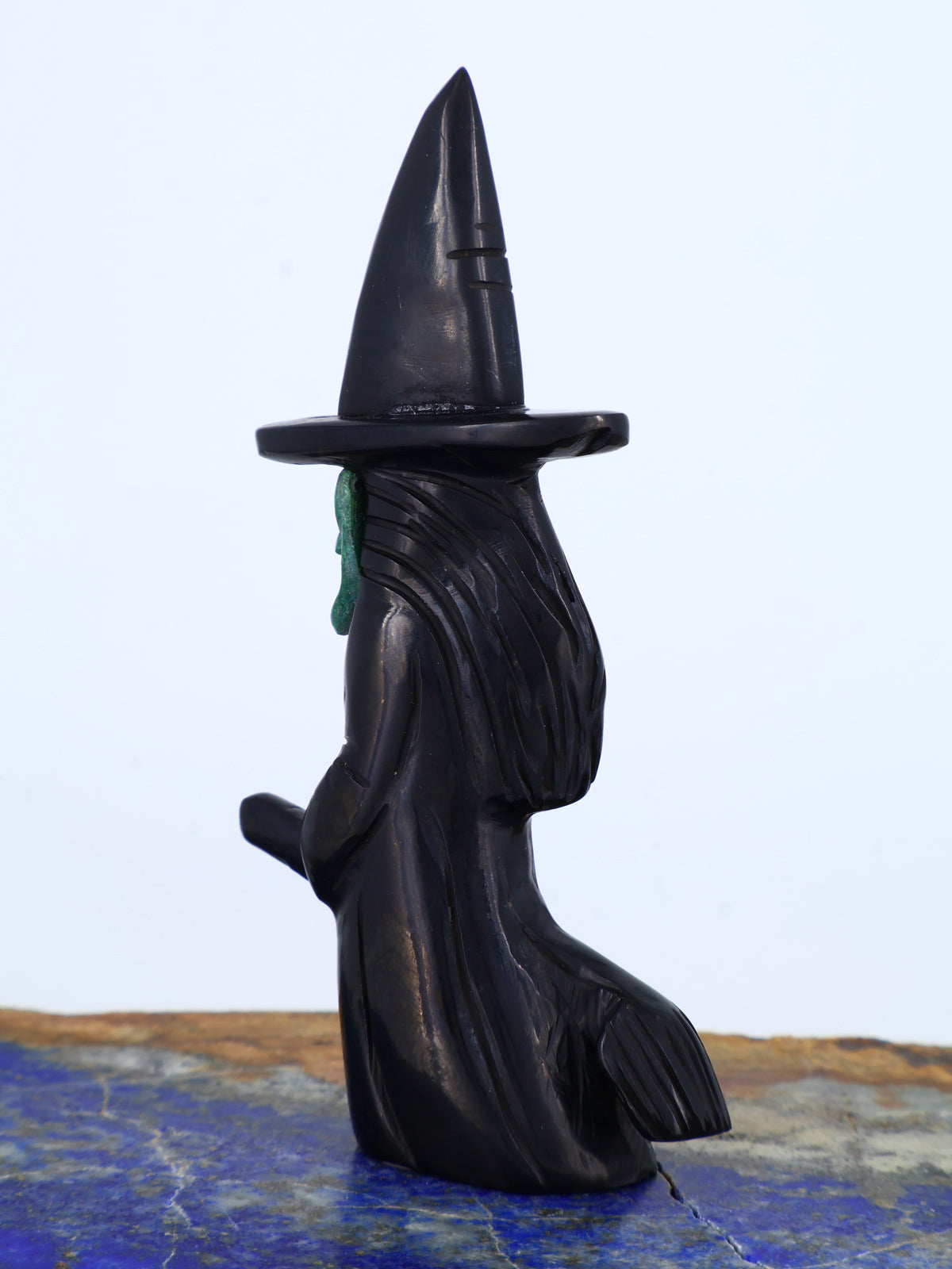 Fétiche Zuni Loup Marbre Noir