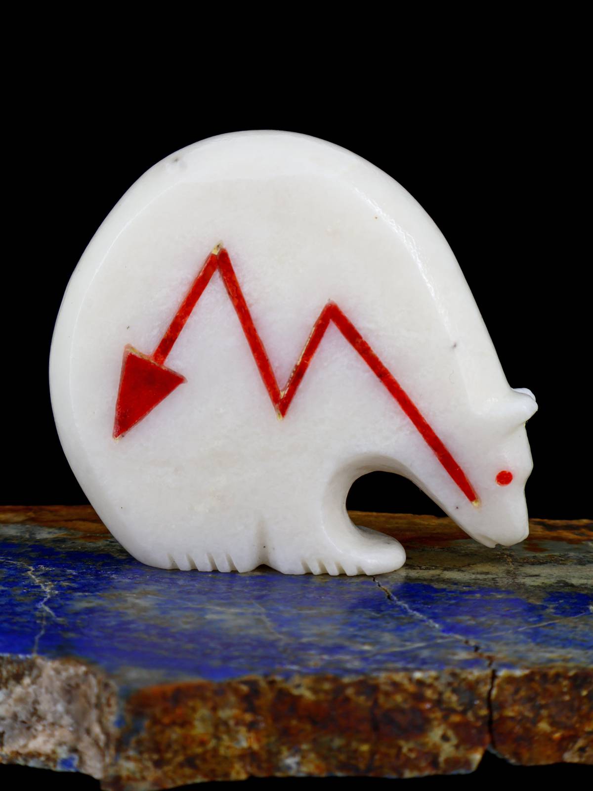 White Marble Bear Zuni Fetish