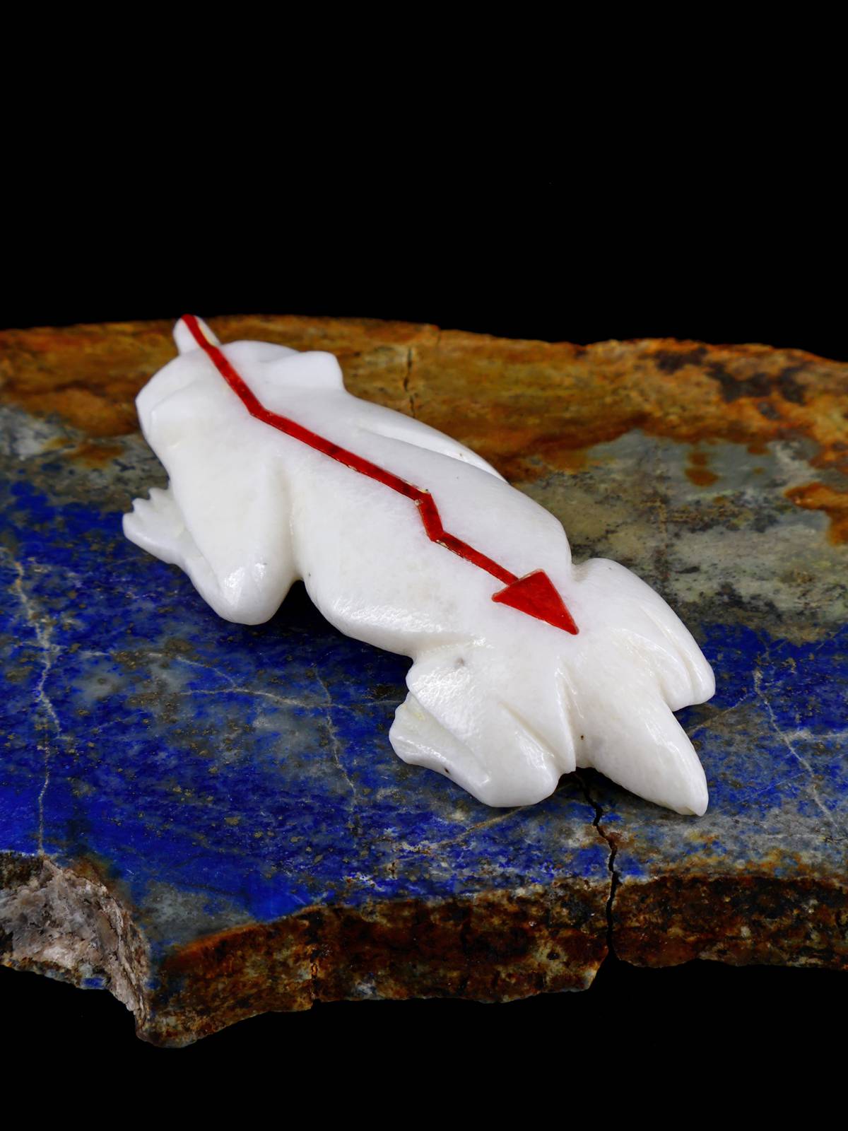 White Marble Badger Zuni Fetish