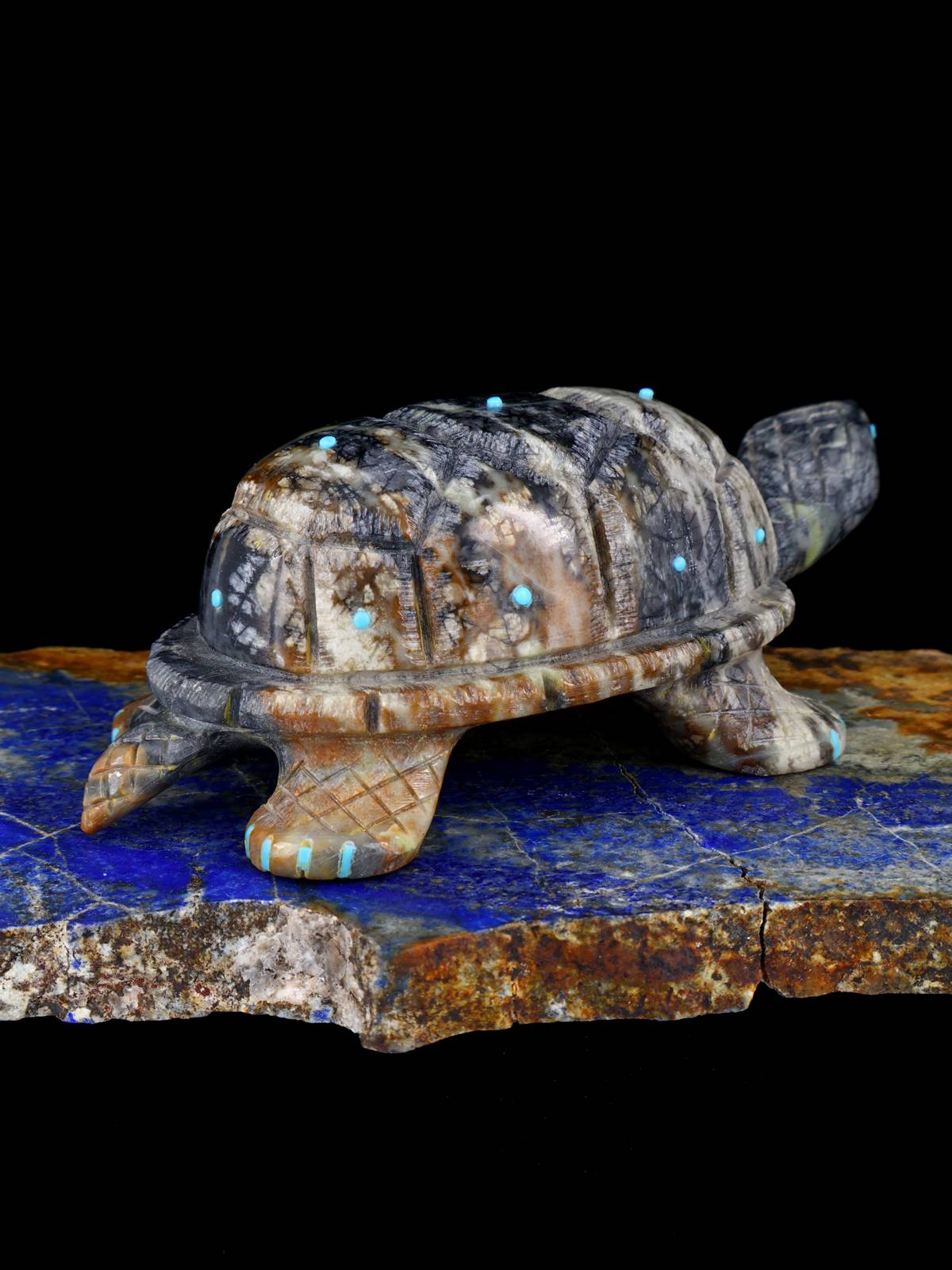 Picasso Marble Turtle Zuni Fetish