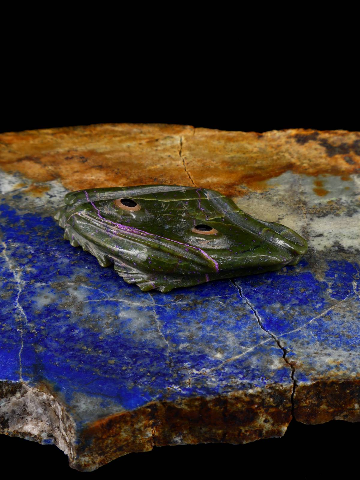 Serpentine Frog Zuni Fetish