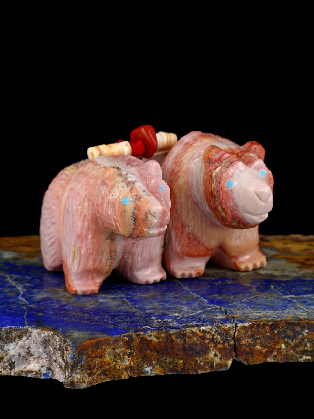 Dolomite Double Bear Zuni Fetish