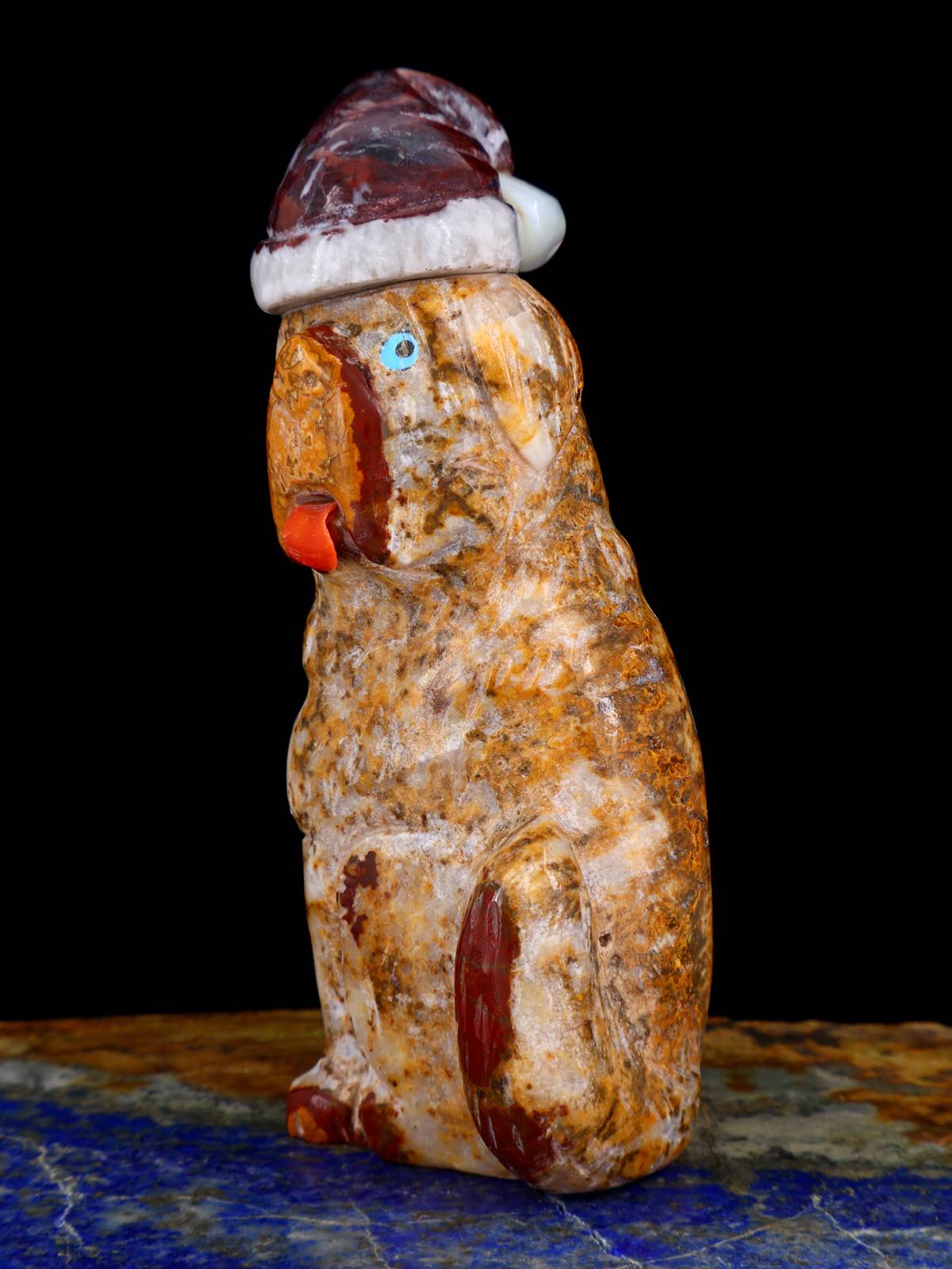 Onyx Santa Doggy Zuni Fetish