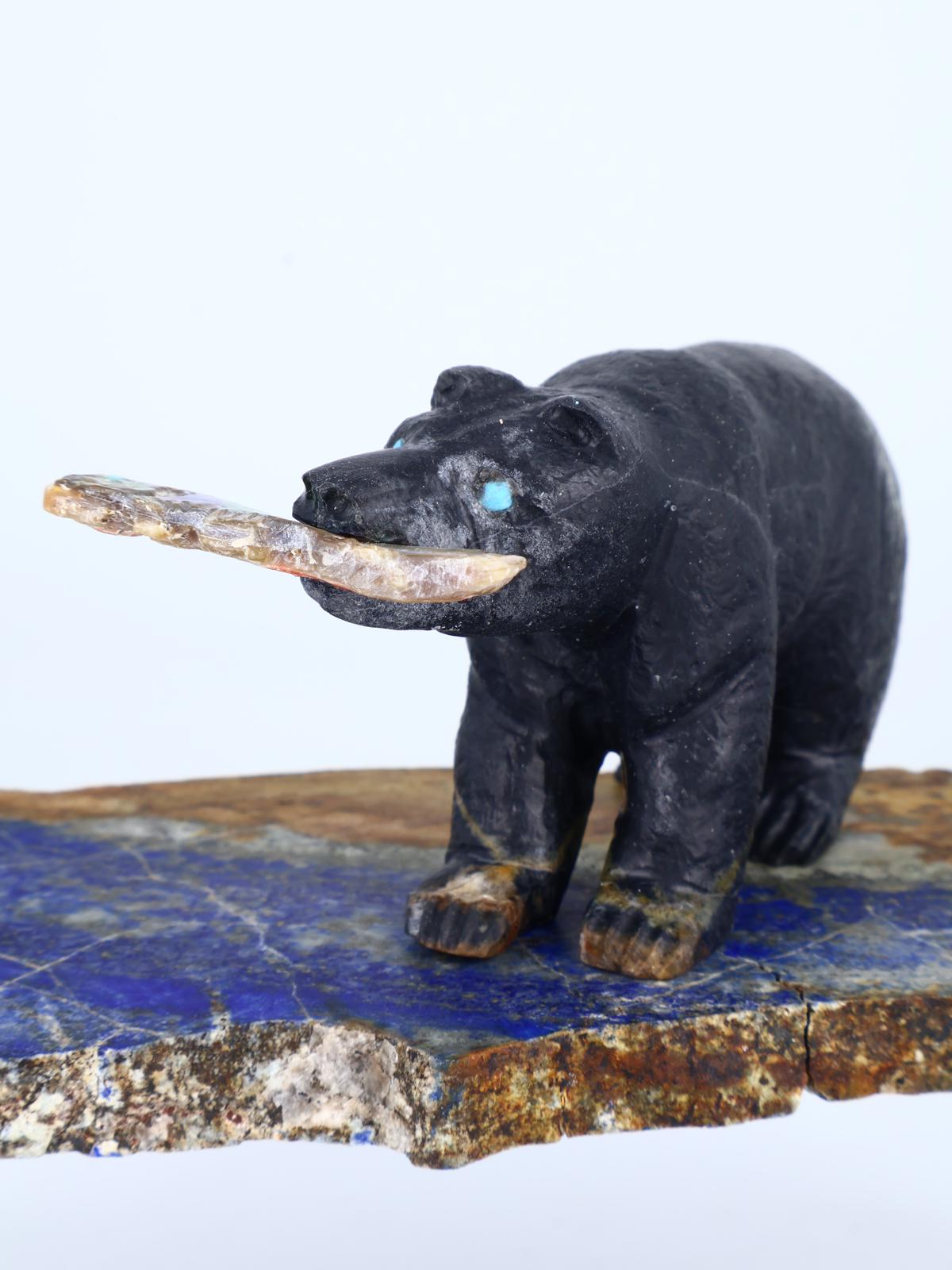 Picasso Marble Bear Zuni Fetish Carving - PuebloDirect.com