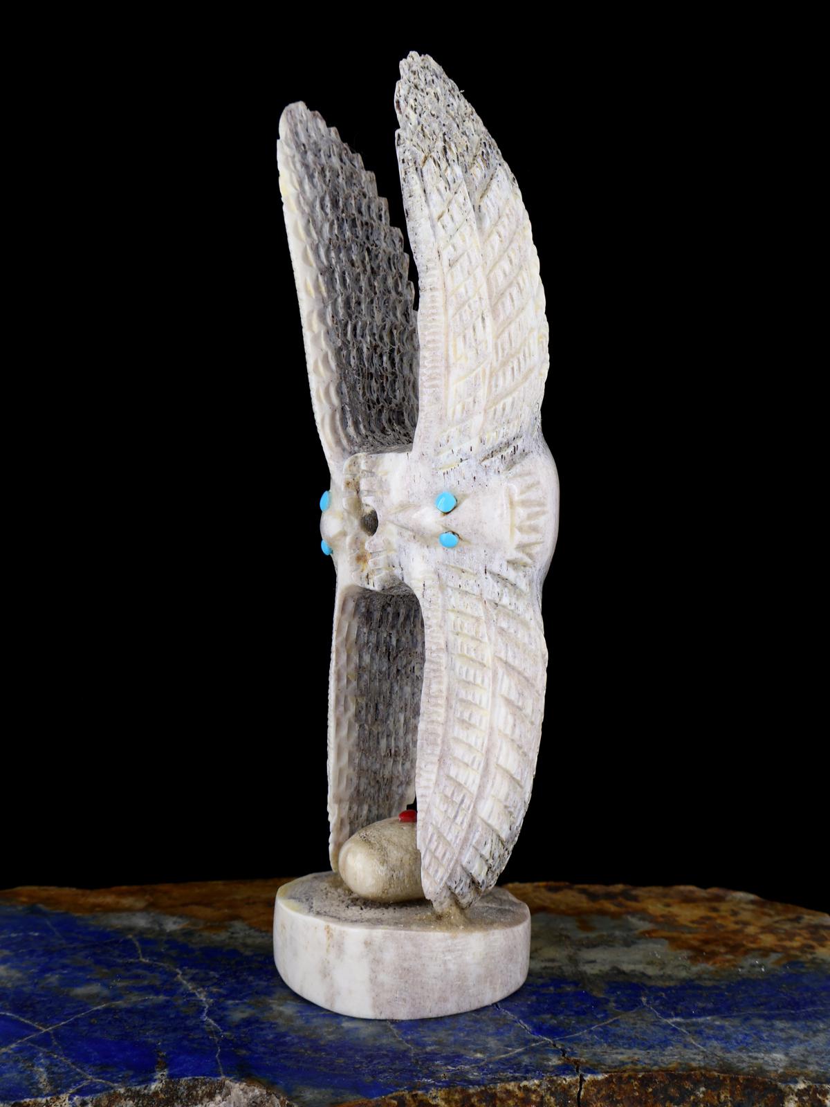 Antler Eagle Family Zuni Fetish Carving - PuebloDirect.com