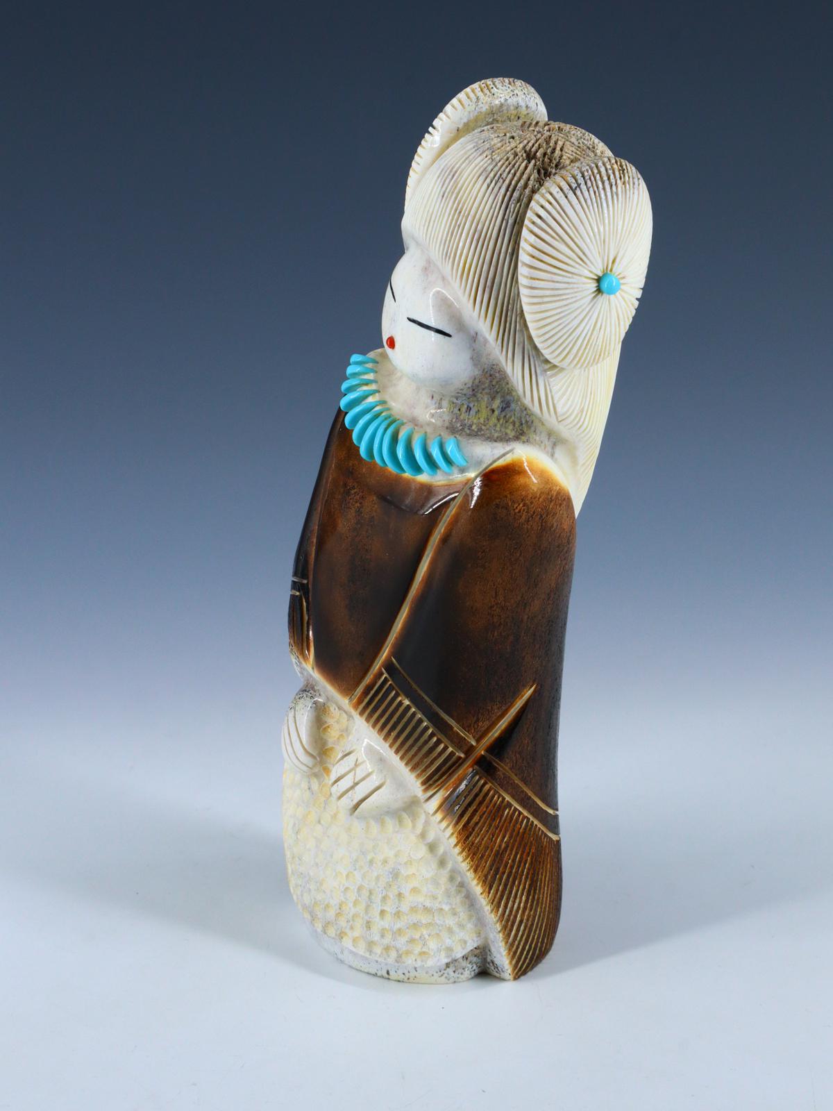 Antler Maiden Zuni Fetish Carving M076 - PuebloDirect.com