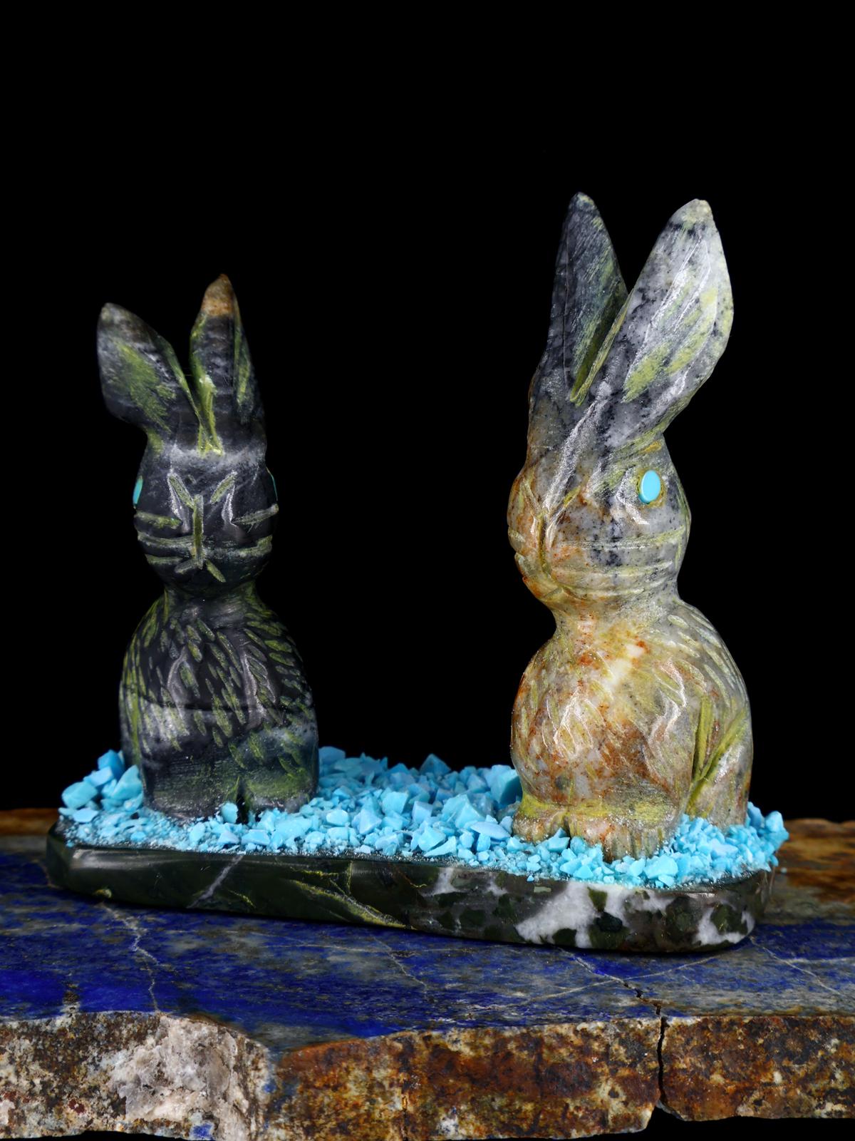 Picasso Marble Rabbits Zuni Fetish