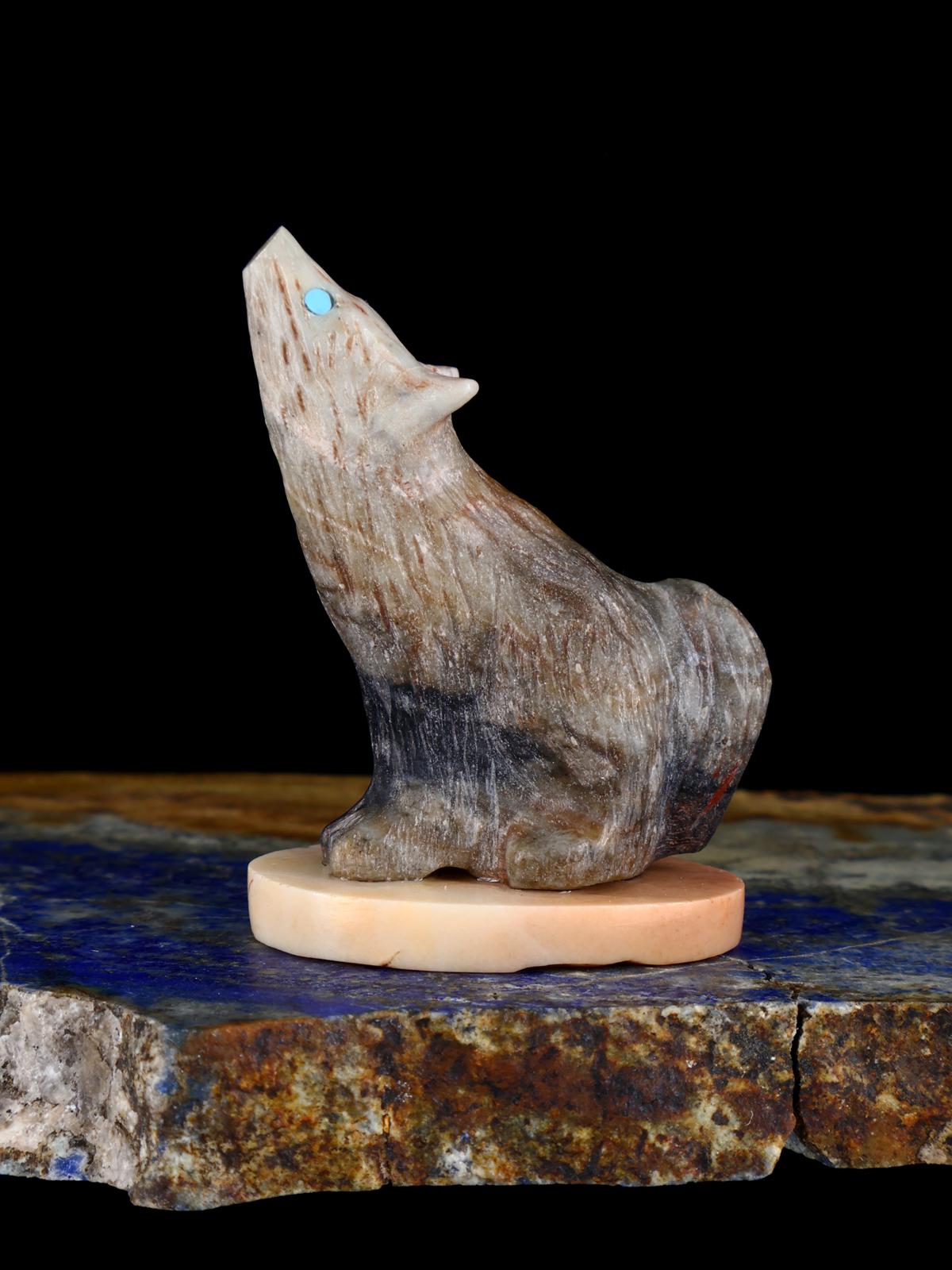 Miel Onyx Maiden Bear Zuni Fétiche