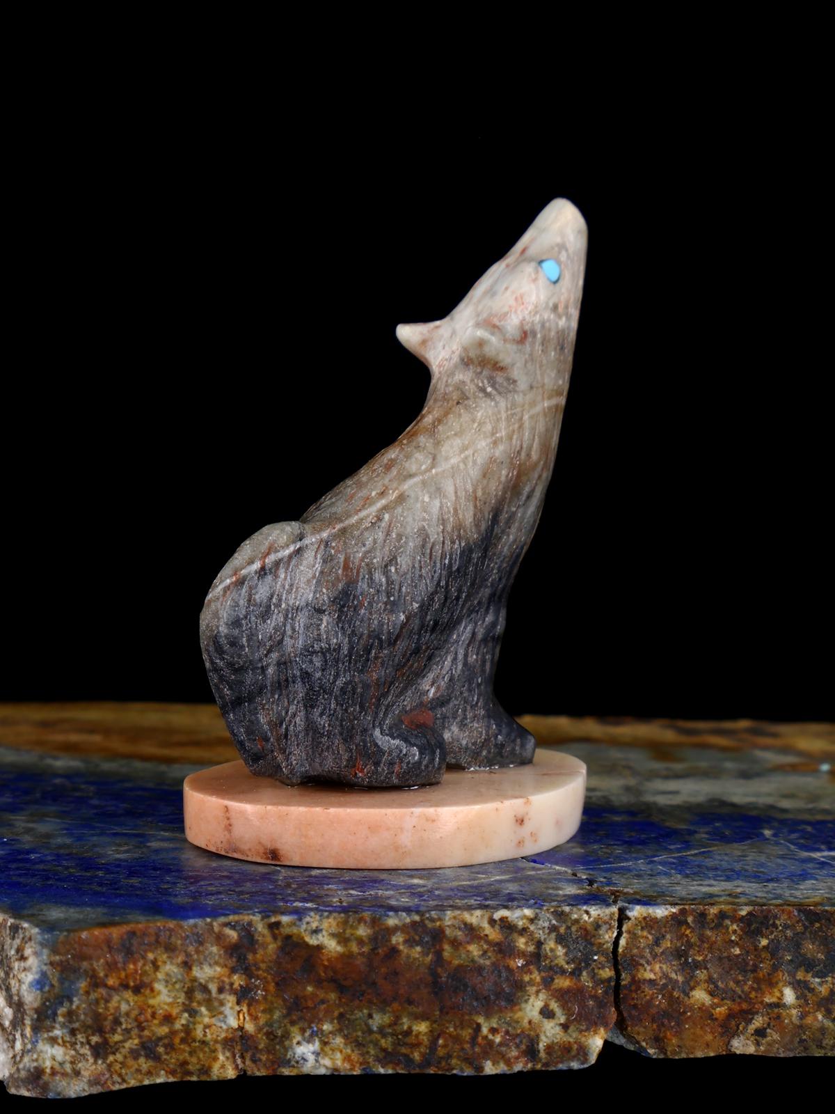 Miel Onyx Maiden Bear Zuni Fétiche